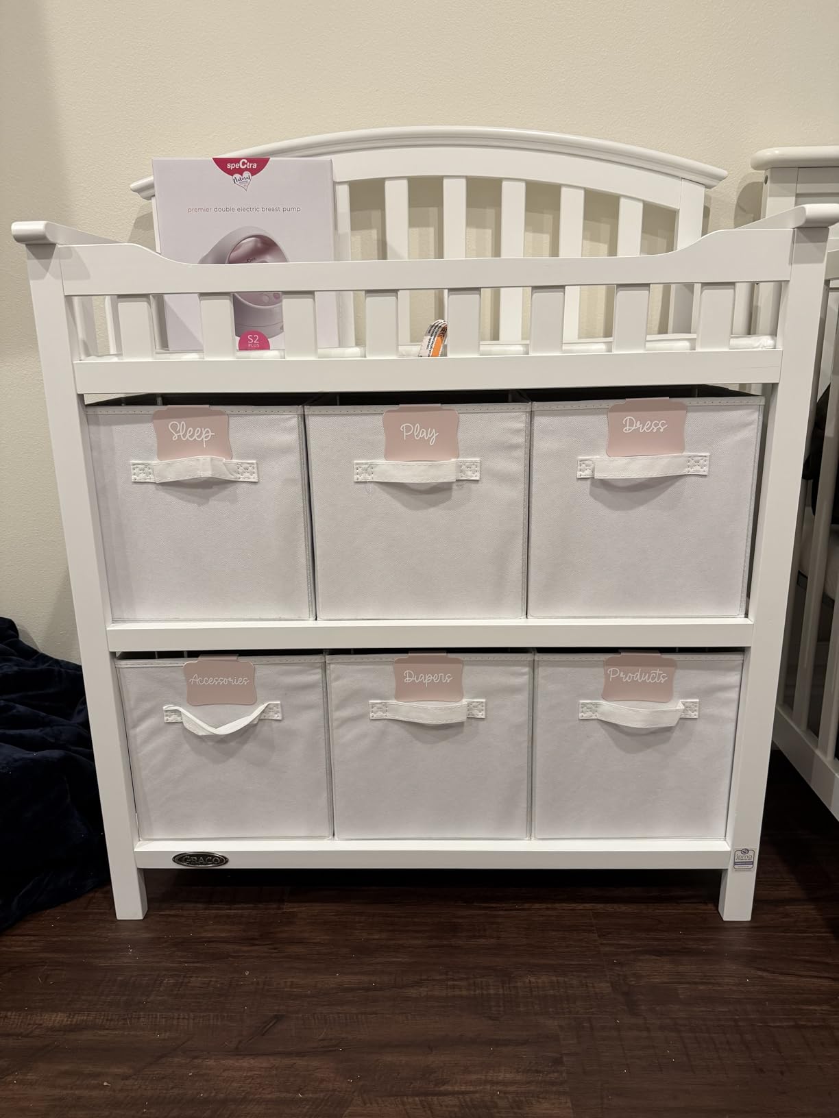 Graco Changing Table with Water-Resistant Changing Pad (Pebble Gray) - GREENGUARD Gold Certified, Multi Storage Nursery Changing Table for Infants and Babies customer photo 2
