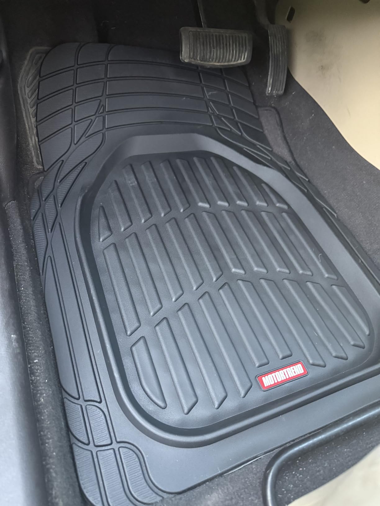 Motor Trend FlexTough Floor Mats for Cars, Black Deep Dish All-Weather Car Mats, Waterproof Trim-to-Fit Automotive Floor Mats for Cars Trucks SUV, Universal Floor Liner Car Accessories customer photo 1