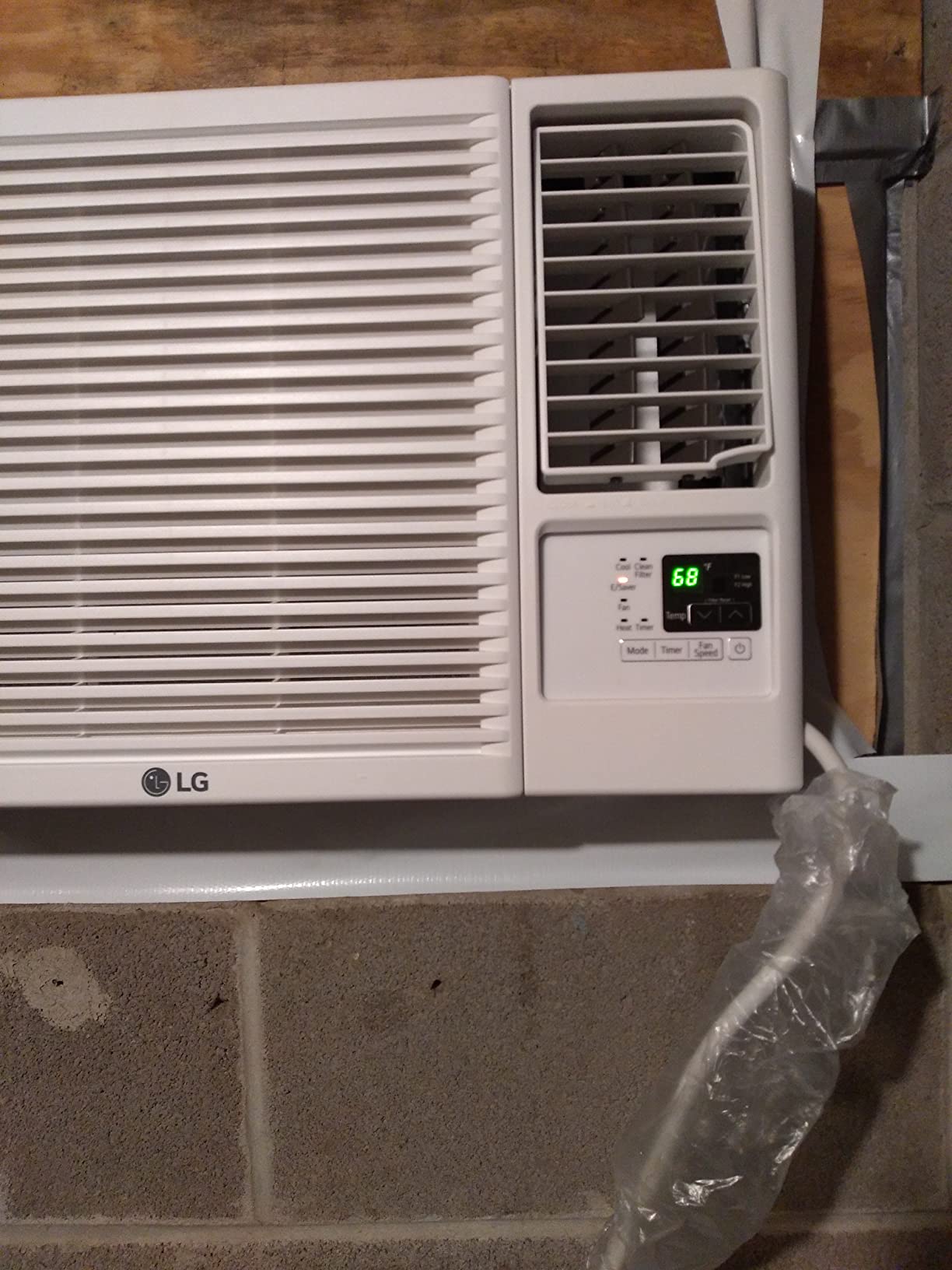 LG 7,500 BTU Window Air Conditioner with Supplemental Heat, Cools 320 Sq.Ft., Electronic Controls with Remote, 2 Cooling, Heating & Fan Speeds, Slide In-Out Chassis, 115V customer photo 1