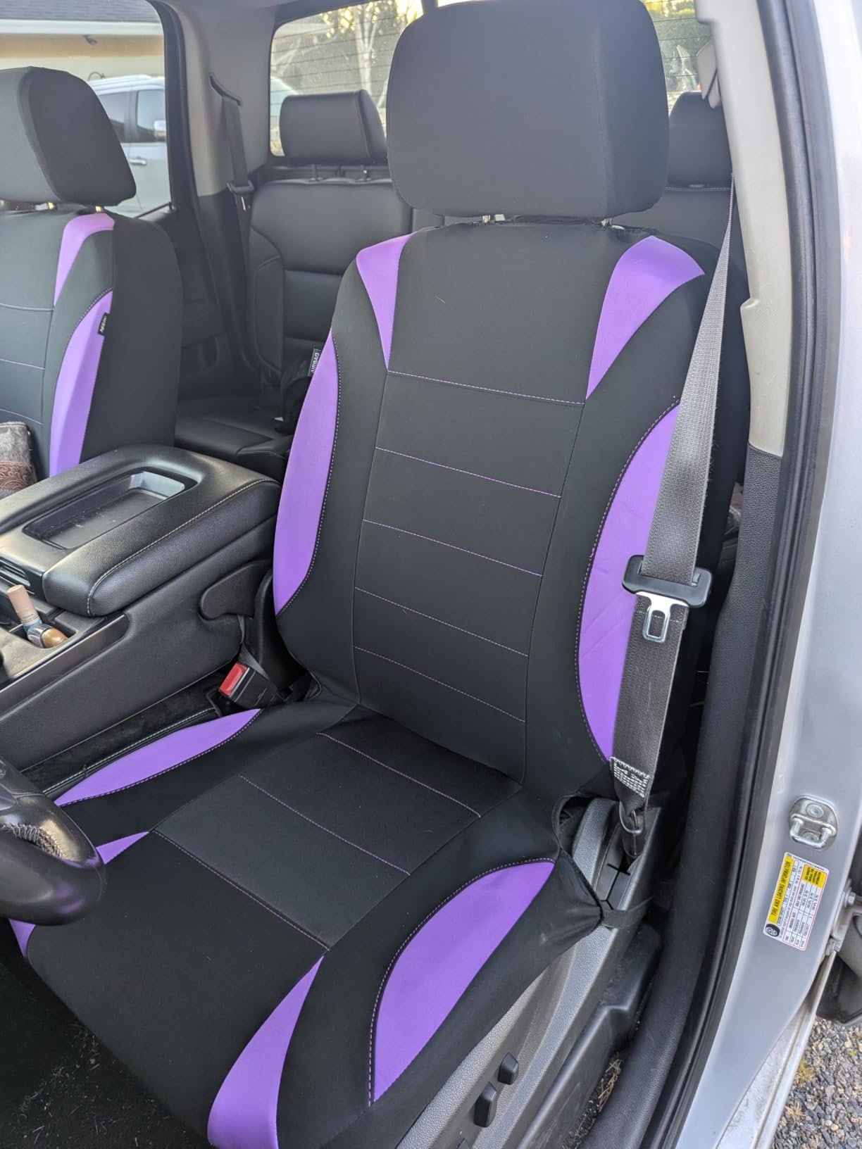 CAR PASS Waterproof Car Seat Covers Front Seats Only with 5mm Composite EVA, Neoprene Car Seat Cover with Separate Headrest Cover, Quick Setup Universal Fit for Car SUV Trucks, Airbag Compatible (Gray) customer photo 2
