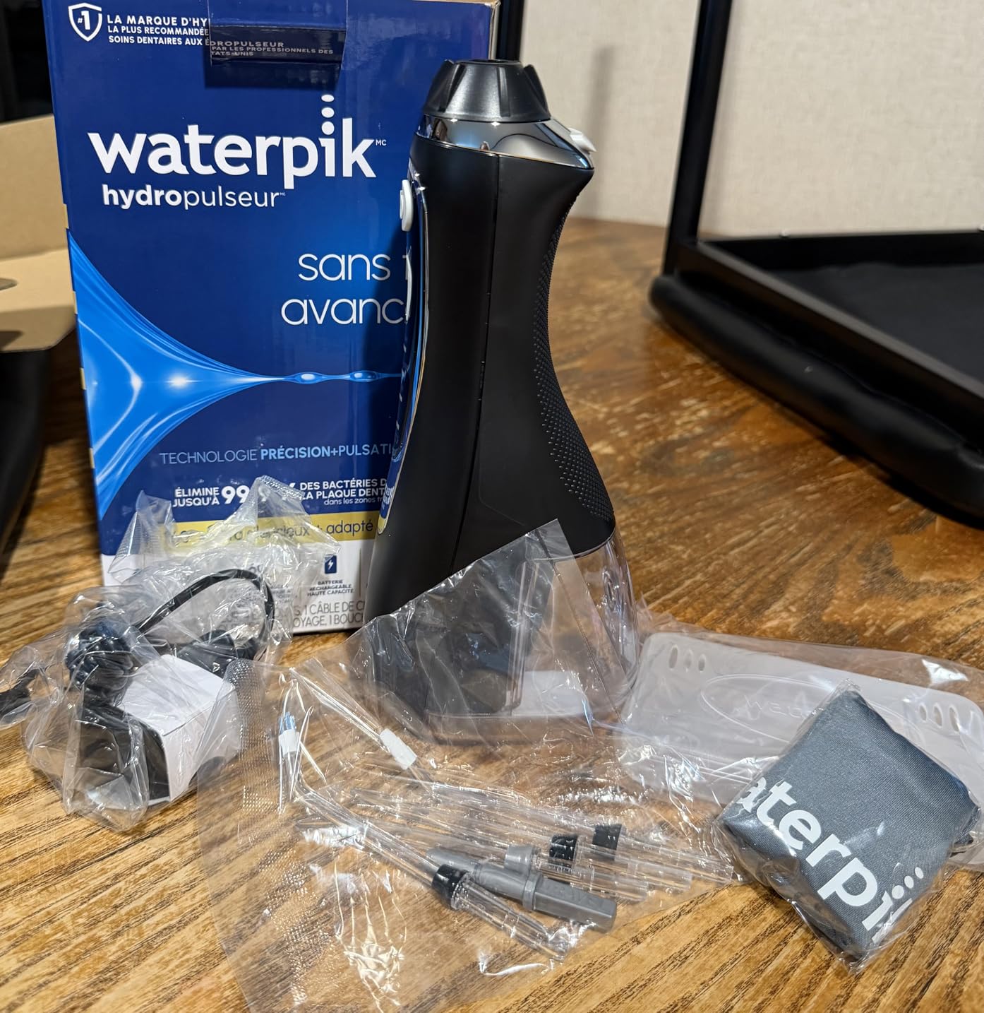 Waterpik Cordless Advanced 2.0 Water Flosser For Teeth, Gums, Braces, Dental Care With Travel Bag and 4 Tips, ADA Accepted, Rechargeable, Portable, and Waterproof, Black WP-582, Packaging May Vary customer photo 1