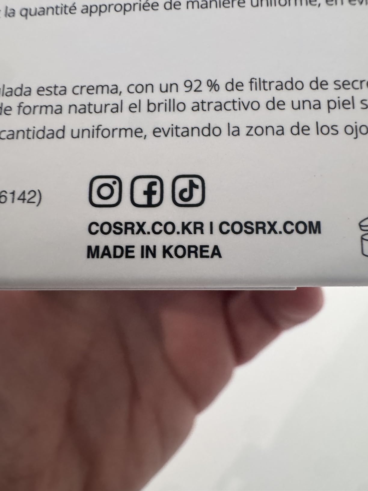 COSRX Snail Mucin 92% Face Moisturizer, Lightweight Moisturizing Cream for Soft, Glowy Skin, Korean Skin Care, 3.52 Oz customer photo 1