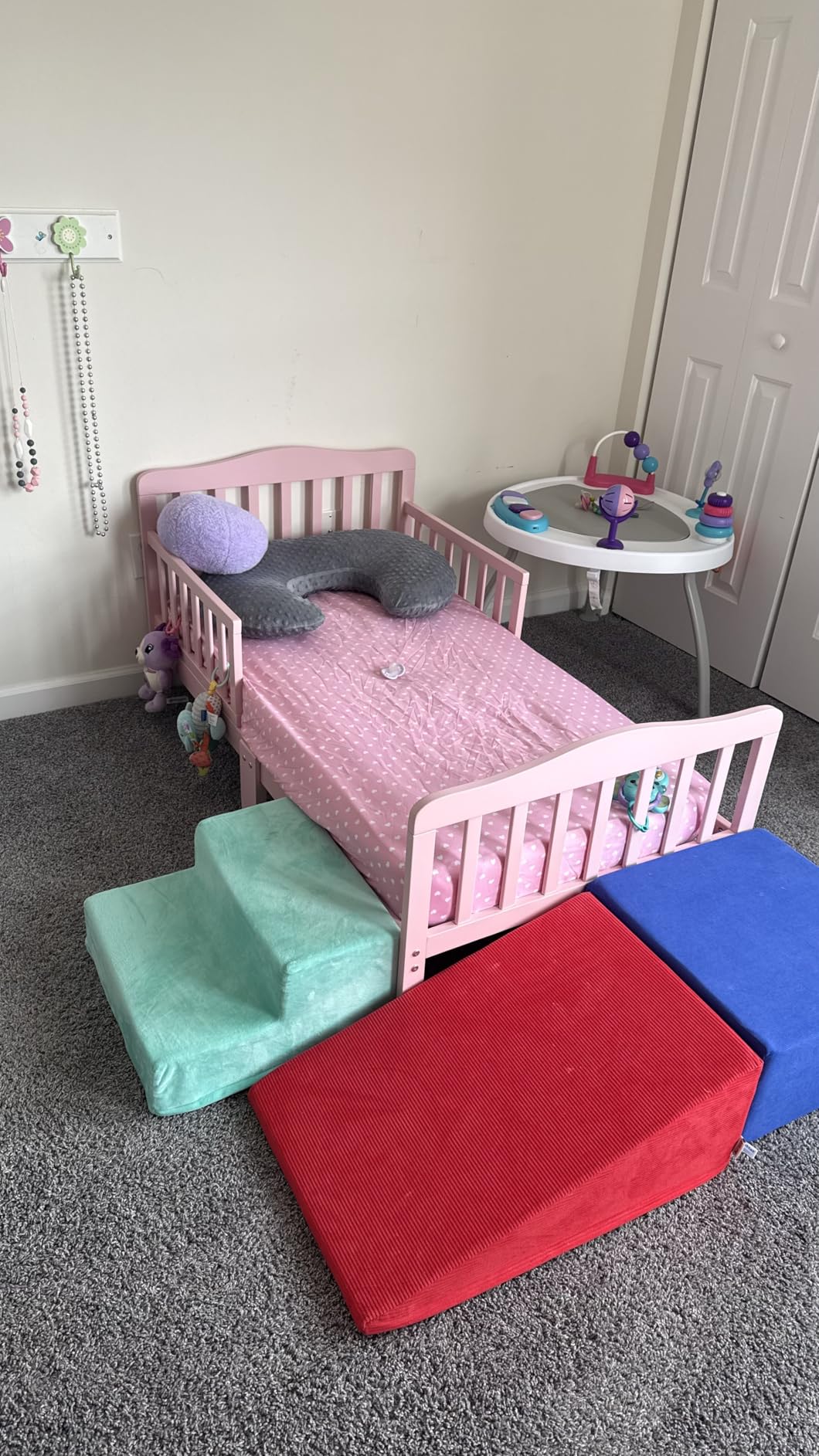 Dream On Me Classic Design Toddler Bed in Cool Grey, Low-to-Floor Wooden Bed with Safety Rails, GREENGUARD Gold & BSA Certified, Non-Toxic Finish customer photo 1