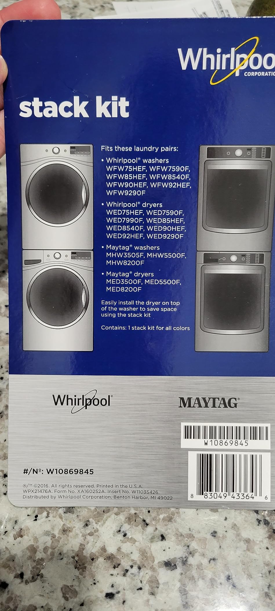 Whirlpool W10869845 Genuine OEM Stacking Kit For Washers & Dryers - Replaces W10298318RP, W10761316, 12774, 4502692, 52774, PS12069913, W10298318 customer photo 2