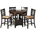Coaster Home Furnishings - LAVON - 5-Piece Counter Height Dining Set - Oval Extendable Table with Storage & 4 Upholstered Chairs - Dining Room & Kitchen - Light Chestnut - 105278-S5 customer photo 1