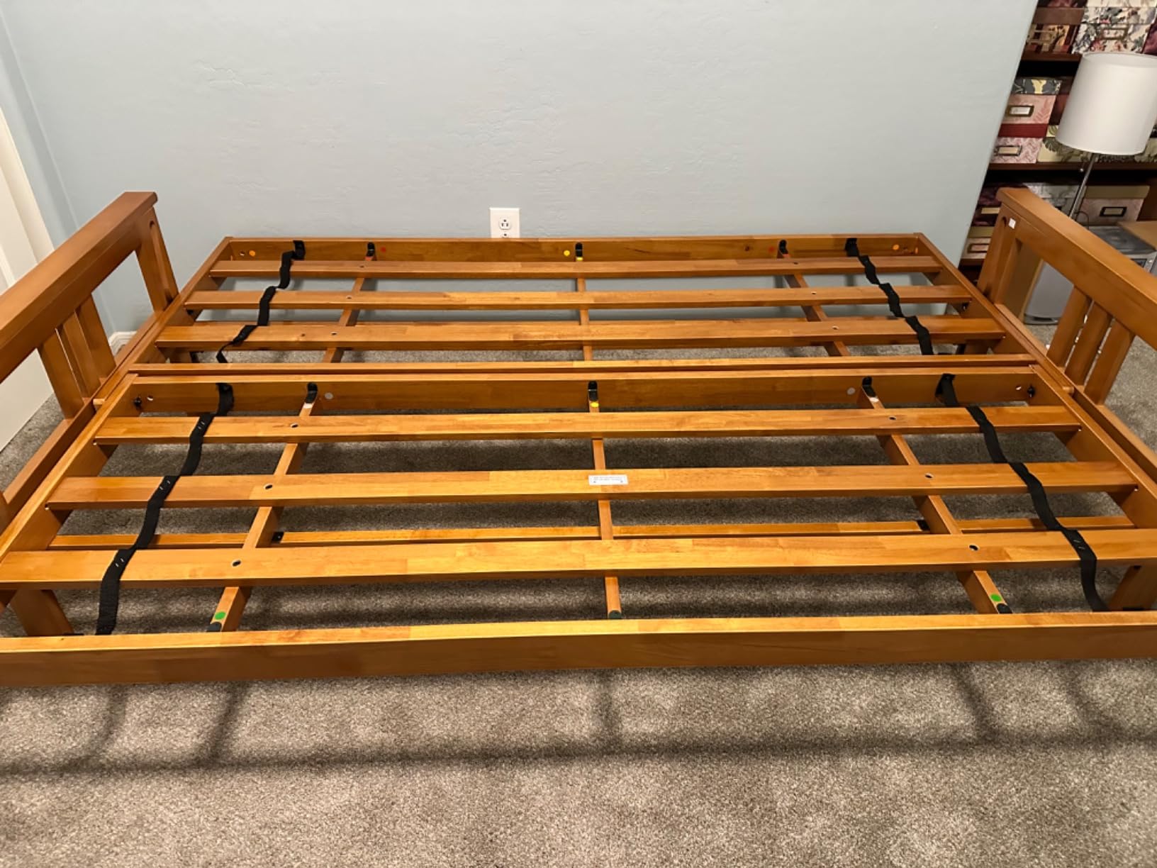 Kodiak Furniture Monterey Futon Set with Butternut Finish, Full, Linen Charcoal customer photo 1