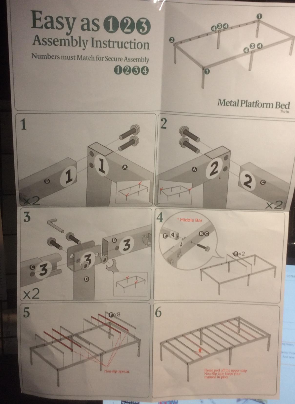 ZINUS Van 16 Inch Metal Platform Bed Frame / Steel Slat Support / No Box Spring Needed / Easy Assembly, Queen customer photo 1