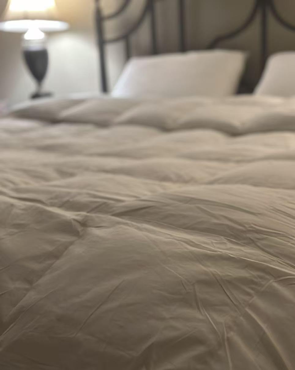 Globon Winter White Goose Down Comforter King Size, Down Duvet Insert, 800 Fill Power, 420 Thread Count, Ultra Soft Noiseless Shell with Corner Tabs, White customer photo 1