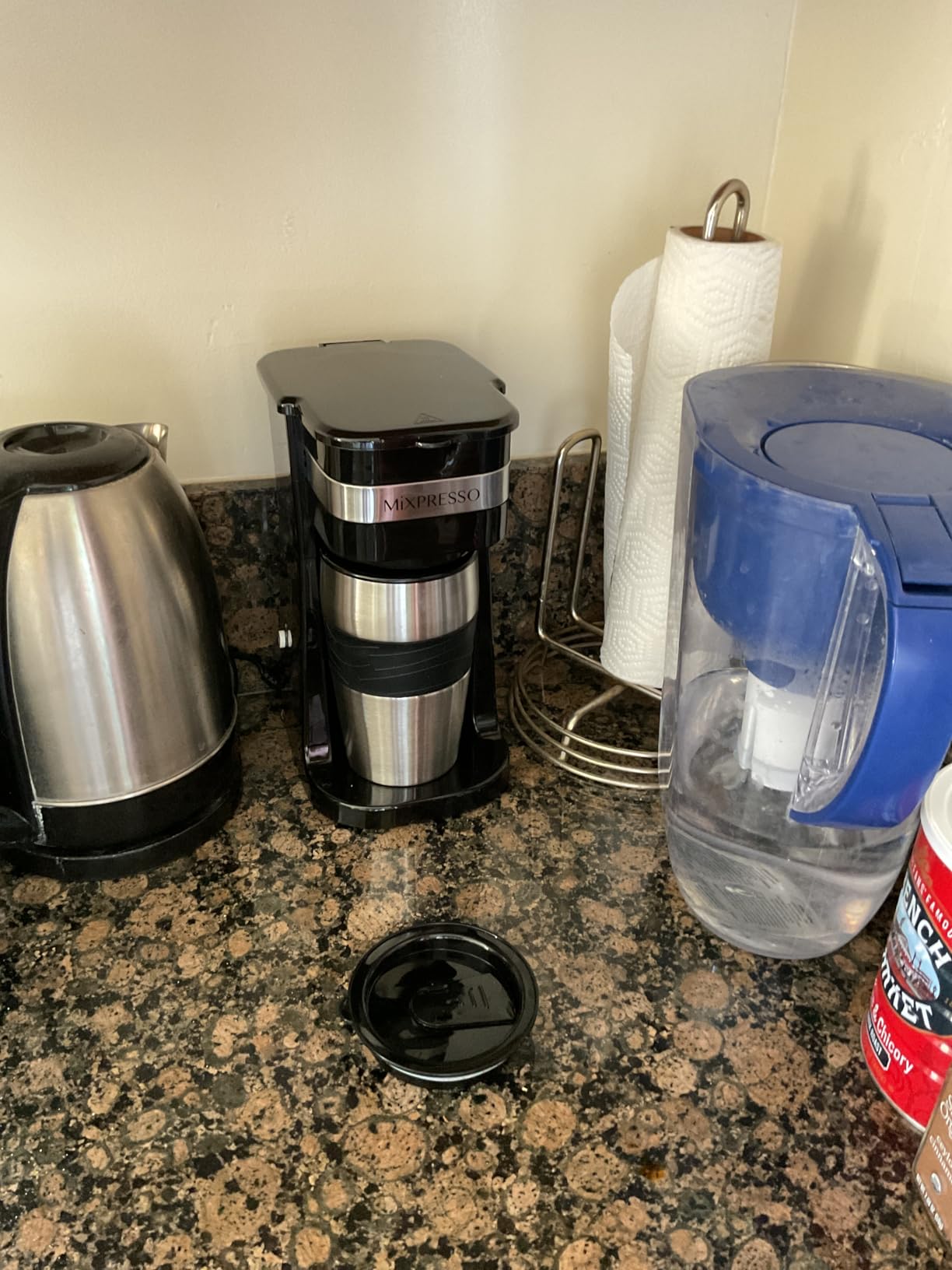 Mixpresso Black Personal Single Serve Coffee Maker with 14oz Travel Mug, Drip Small Coffee Maker with Auto Shut Off, Reusable Filter, Works with Ground Coffee Only customer photo 2