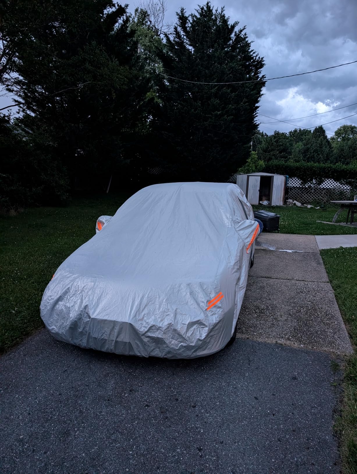 Kayme Sedan Car Cover Waterproof All Weather for Automobiles - See Vehicle Size Chart for Accurate Fit - Outdoor Full Exterior Cover Sun Rain Snow UV Protection with Zipper. Size A4 (See Size Chart) customer photo 2