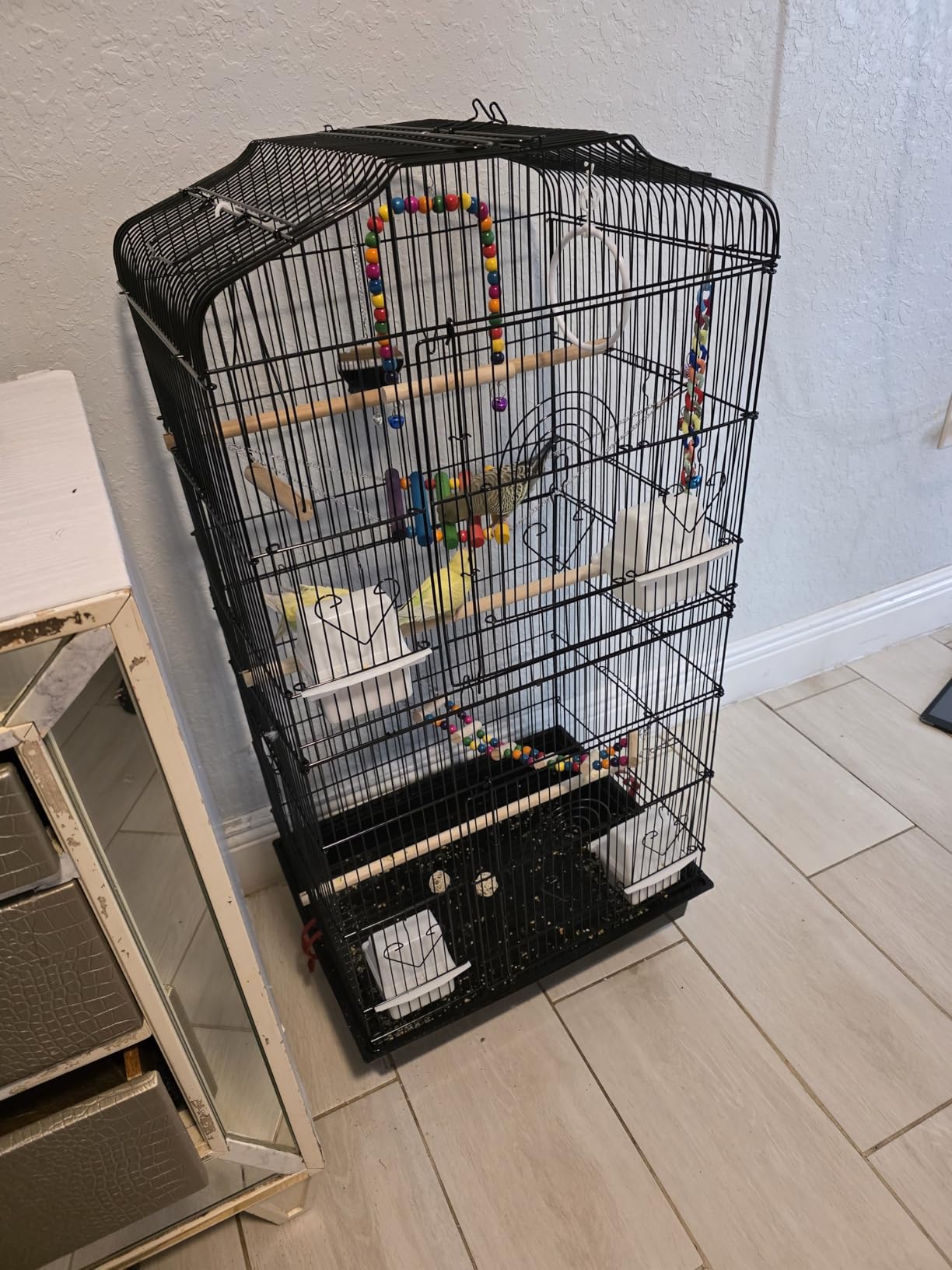 Yaheetech 41-inch Open Top Medium Bird Cages for Parakeets Finches Canaries Lovebirds Small Quaker Parrots Cockatiels Budgie Green Cheek Conure Travel Pet Flight Birdcage customer photo 1
