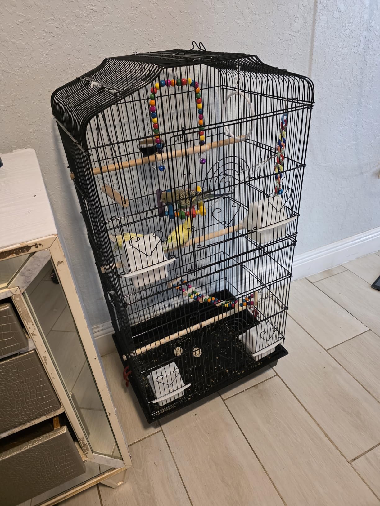 Yaheetech 41-inch Open Top Medium Bird Cages for Parakeets Finches Canaries Lovebirds Small Quaker Parrots Cockatiels Budgie Green Cheek Conure Travel Pet Flight Birdcage customer photo 2