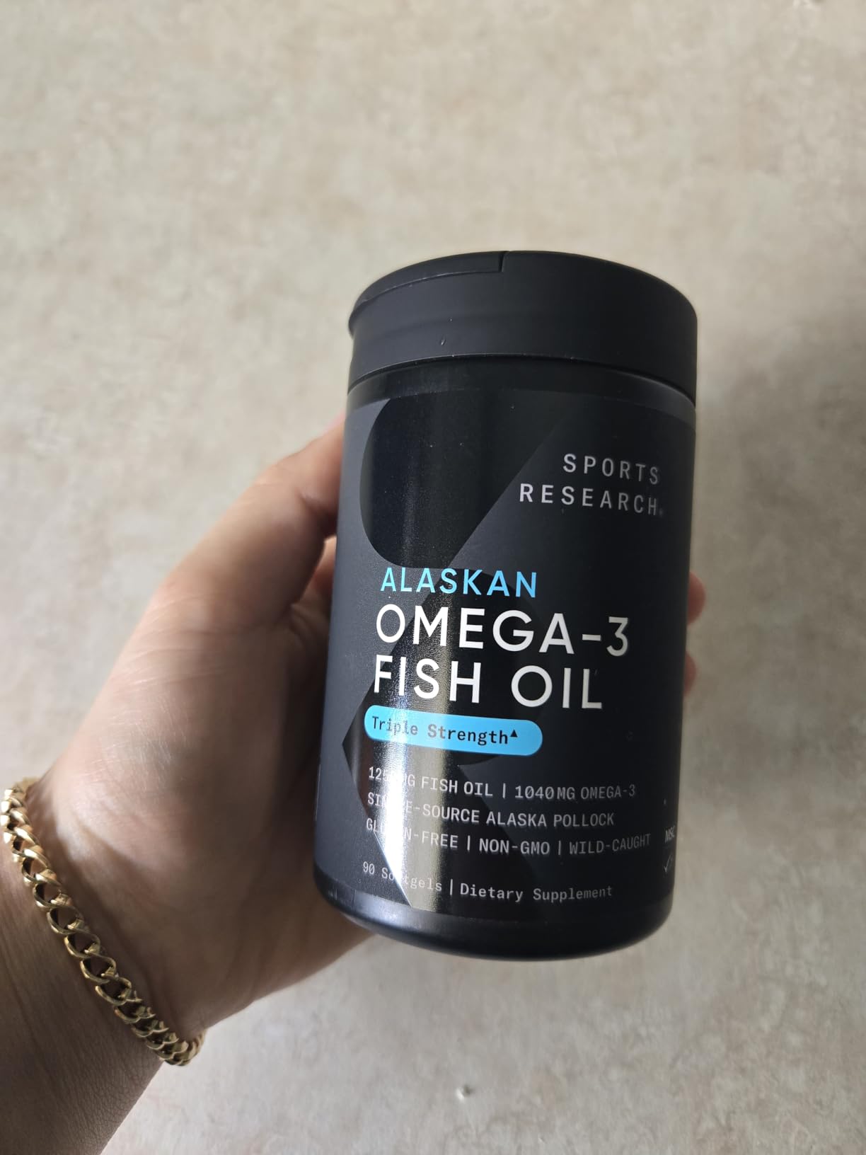 Sports Research Omega-3 Fish Oil 1250mg from Wild Alaska Pollock, 90 Count | Always Fresh Never Fishy, 690mg EPA & 260 DHA per Softgel, MSC Certified Sustainable customer photo 1