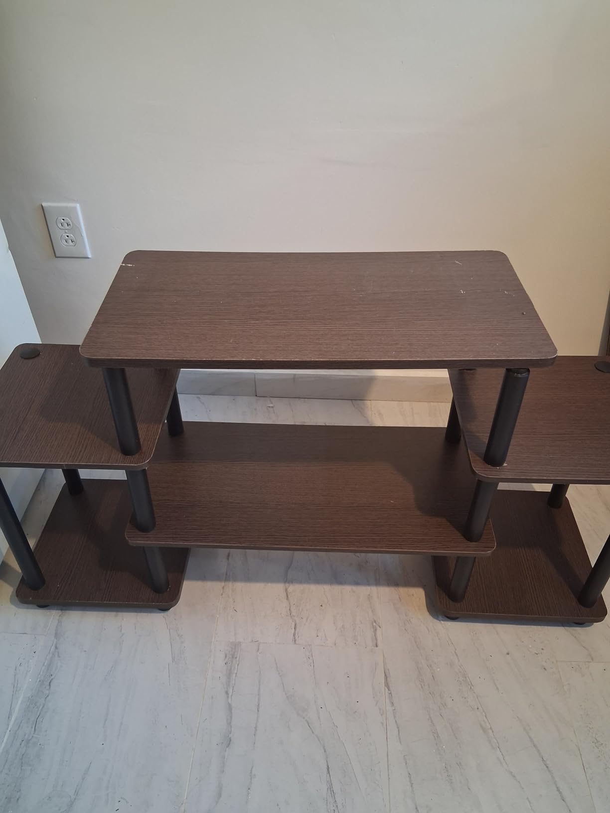Furinno Turn-N-Tube No Tools Entertainment Center, Round Square Corner, French Oak Grey/Black customer photo 2