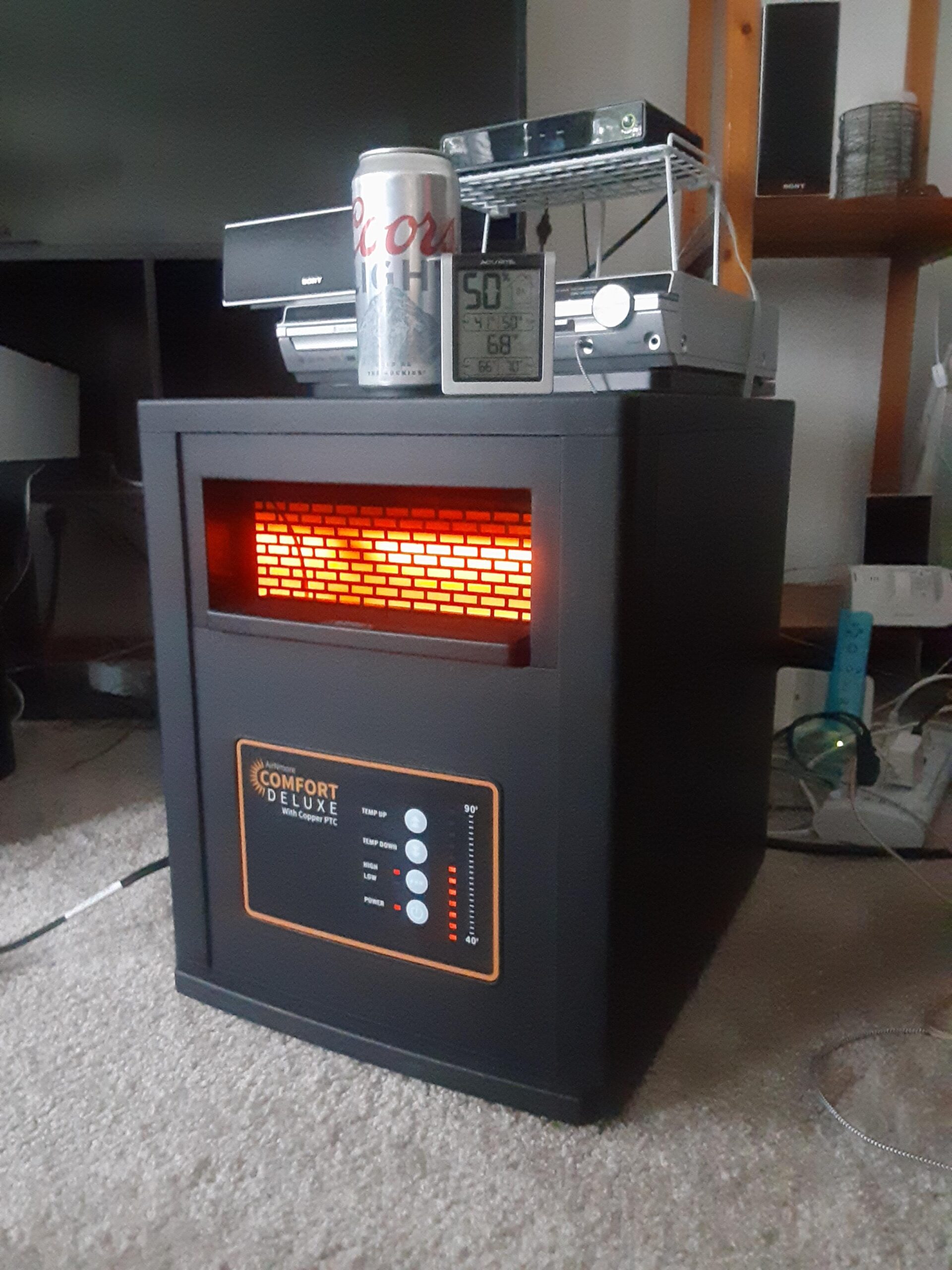 Comfort Deluxe by Airnmore, with Copper PTC, Infrared Space Heater with Remote, 1500W, ETL Listed with High and Low Settings, Good for Small to Large Room's, 2-year warranty customer photo 1