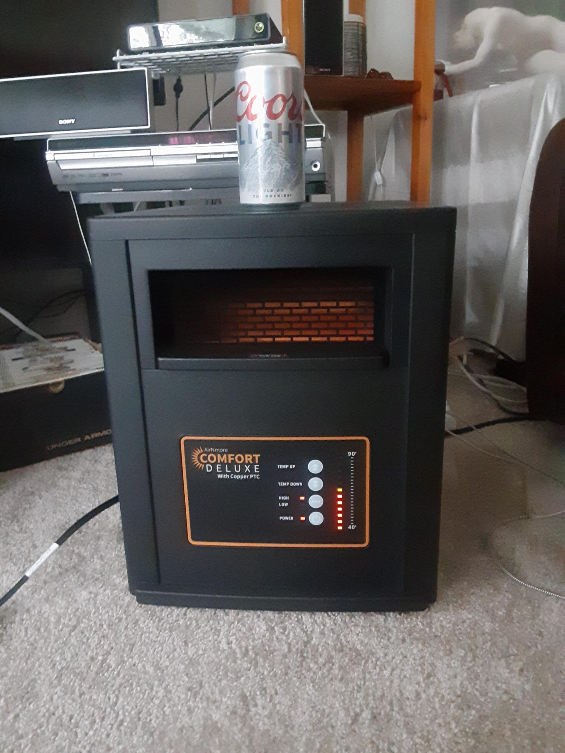 Comfort Deluxe by Airnmore, with Copper PTC, Infrared Space Heater with Remote, 1500W, ETL Listed with High and Low Settings, Good for Small to Large Room's, 2-year warranty customer photo 2