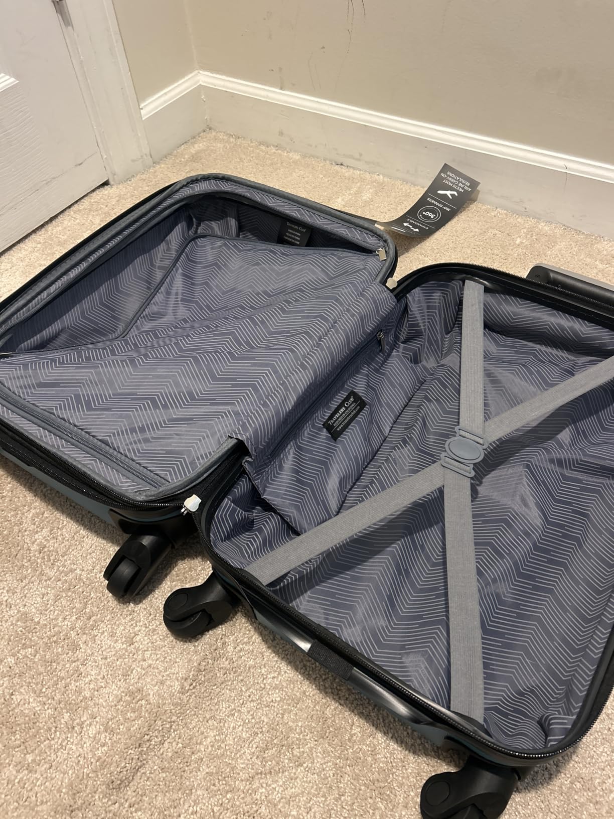 Travelers Club Chicago Hardside Expandable Spinner Luggage, Rose Gold, 22