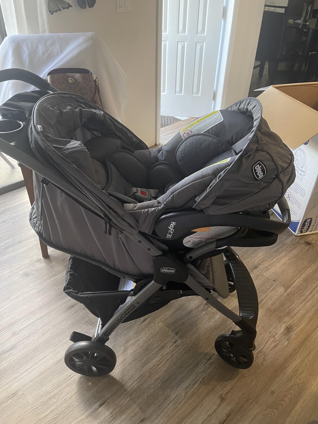 Chicco Mini Bravo Plus Travel System, Mini Bravo Plus Stroller with KeyFit 30 Infant Car Seat and Base, Slate/Grey customer photo 1