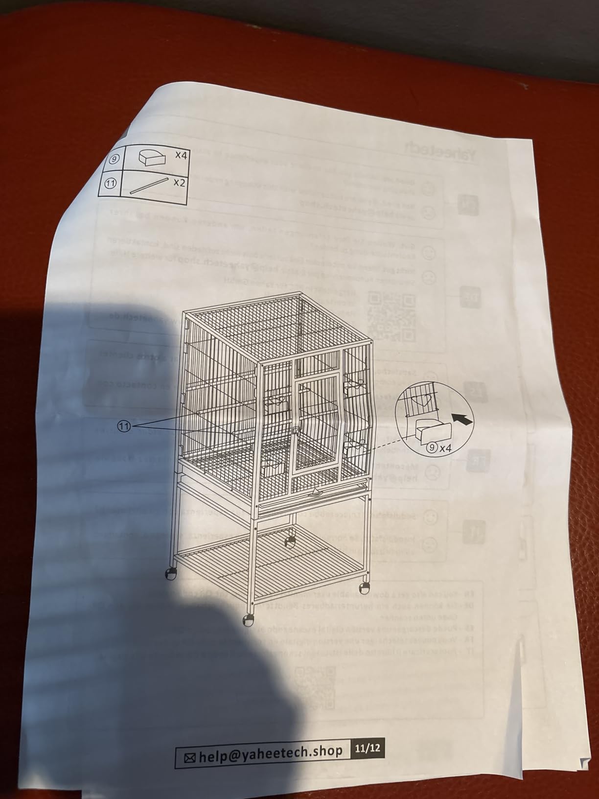 Yaheetech 54-inch Wrought Iron Standing Large Parrot Parakeet Flight Bird Cage for Small Parrot Sun Parakeet Green Cheek Conure Lovebird Budgie Finch Canary Bird Cage with Stand customer photo 2
