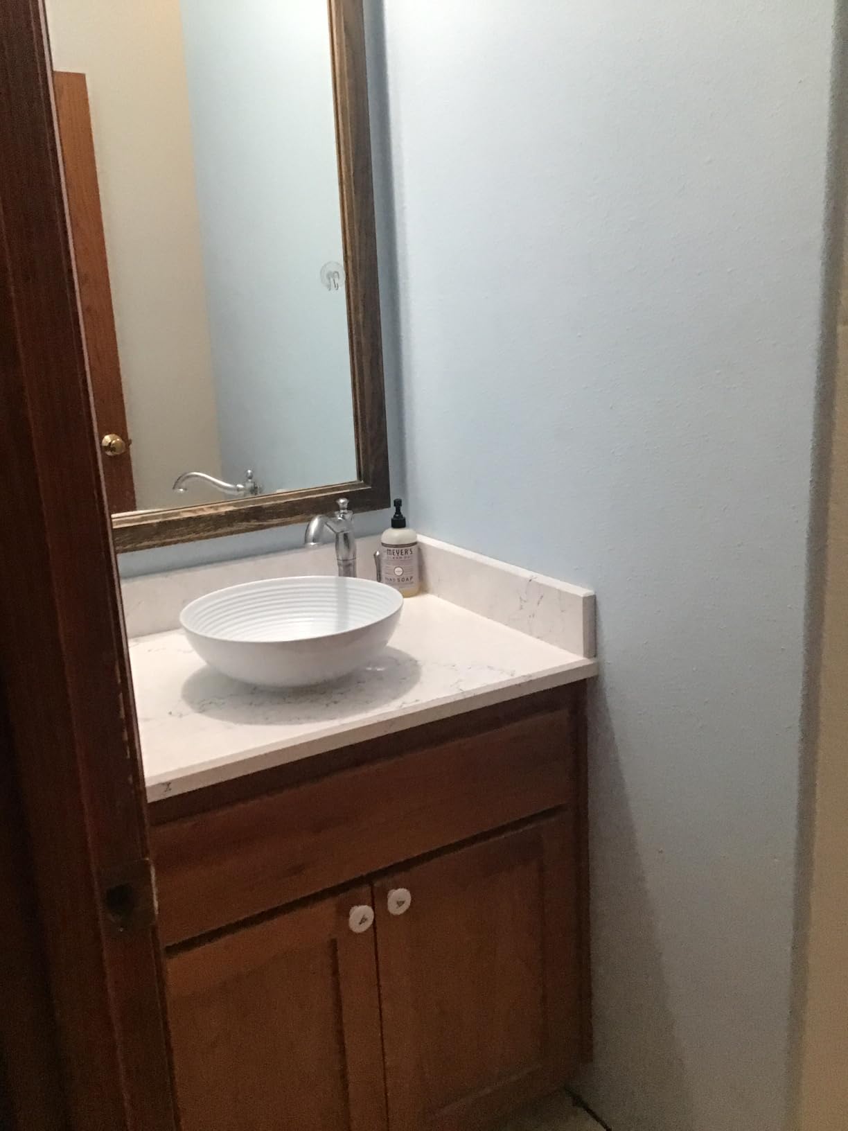 Kraus Viva Round White Porcelain Ceramic Vessel Bathroom Sink, 13 in. D x 4 3/8 in. H, KCV-204GWH customer photo 1