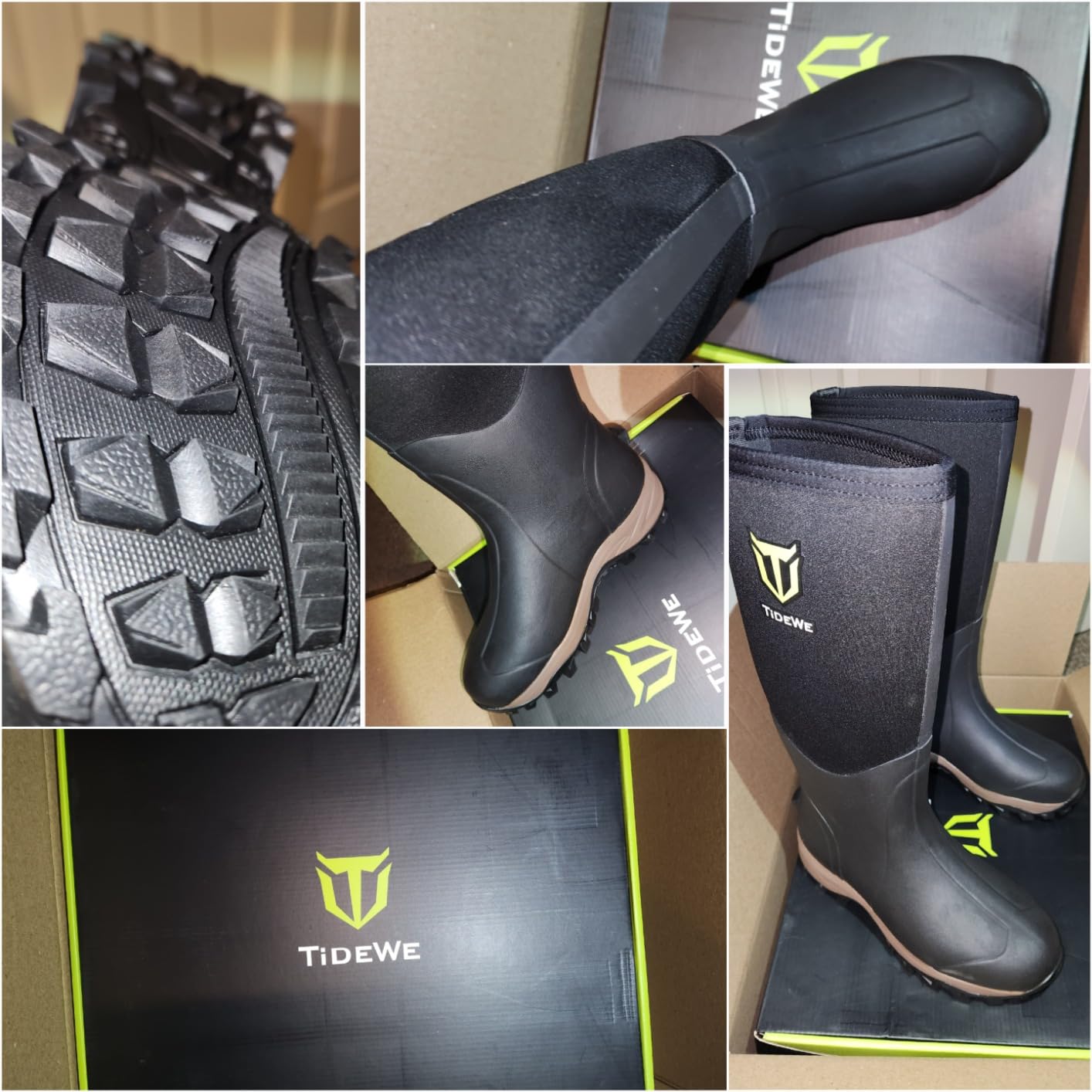 HISEAN Rubber Neoprene Boots Men And Women, Waterproof Sturdy 6mm Neoprene Boot, Rain Boot Hunting Boot Arctic Outdoor Boot customer photo 1
