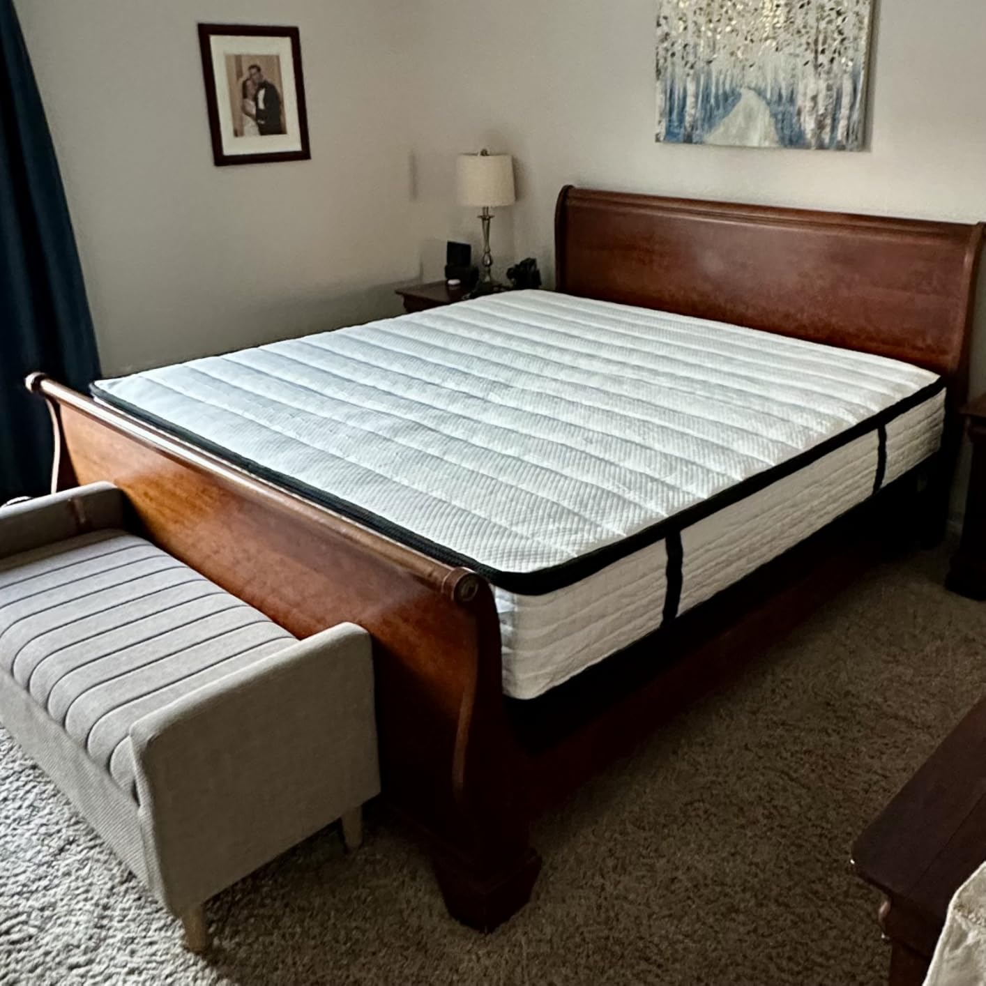 Inofia Queen Mattress, 12 Inch Hybrid Innerspring Double Mattress Cool Bed with Breathable Soft Knitted Fabric Cover, 101 Nights Trial customer photo 1