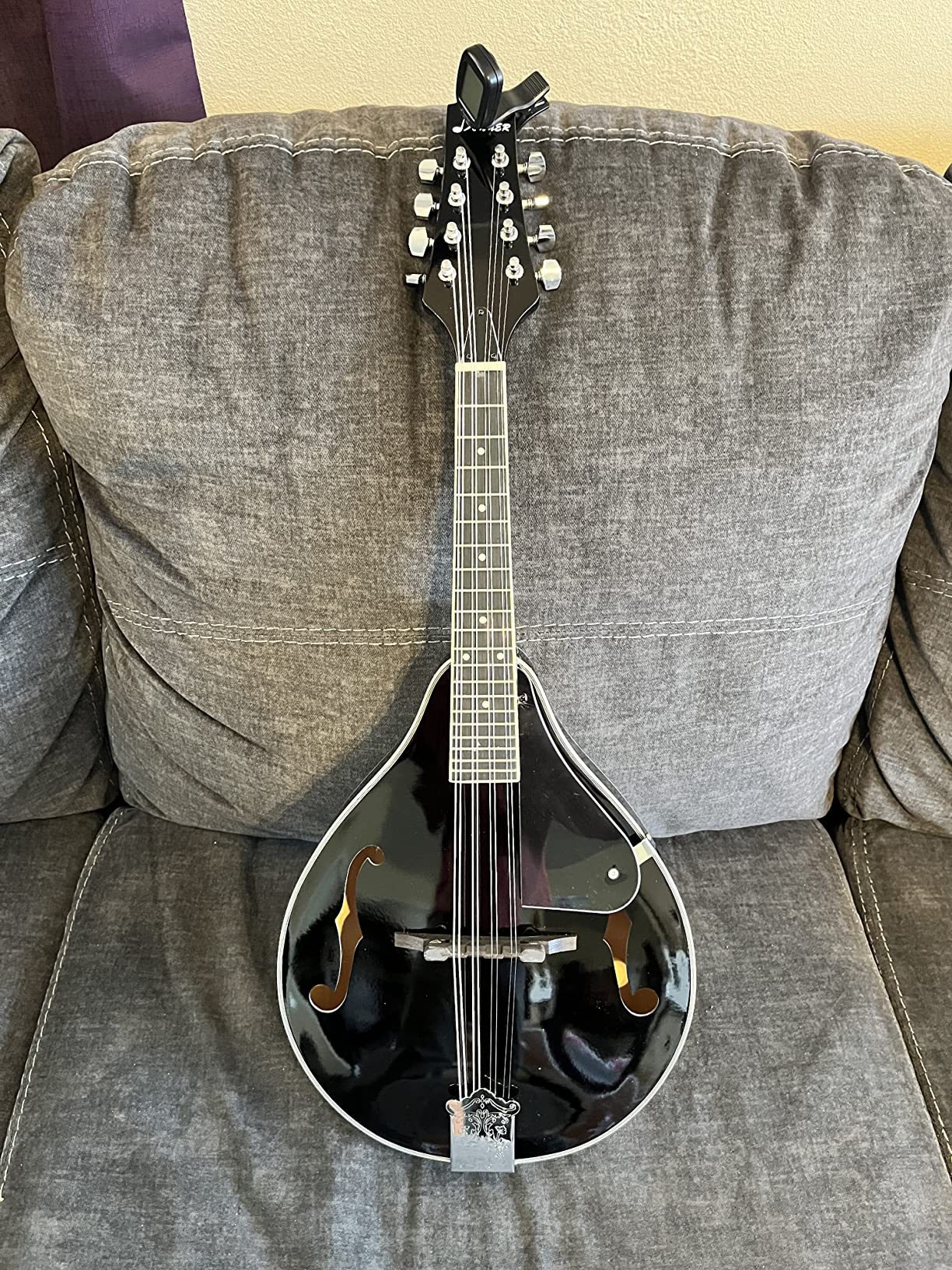 Donner A Style Mandolin Instrument Black Beginner Adult Acoustic Mandolin Musical Instrument Mahogany 8 String, Bundle With Tuner String Bag Guitar Picks, DML-100B customer photo 1