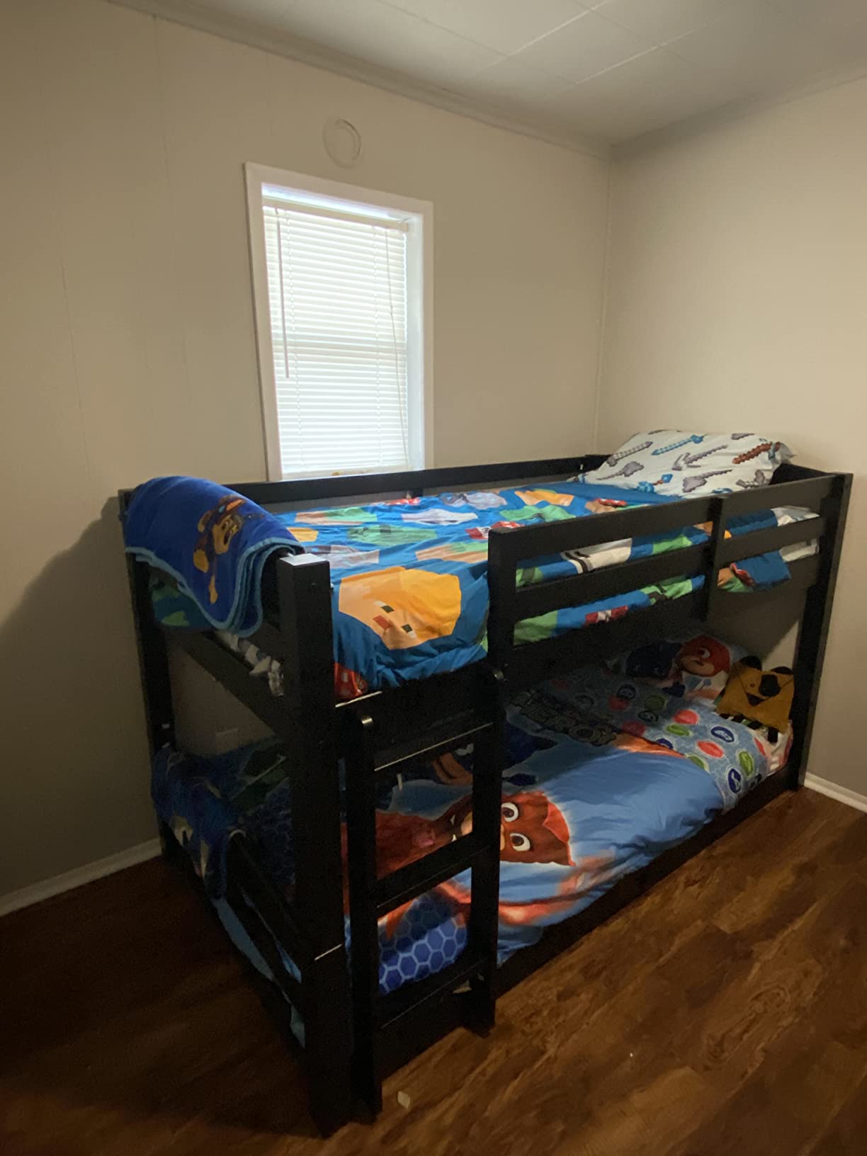 DHP Phoenix Twin Bunk Bed with Ladder, Black, Space-Saving Design, Solid Wood Construction customer photo 2