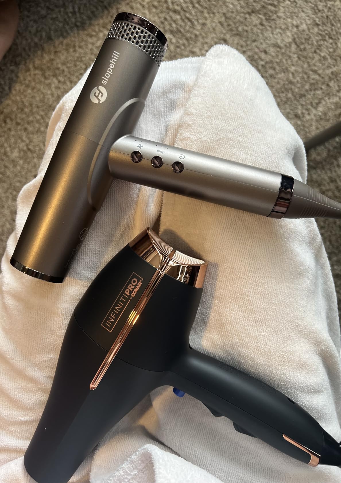 InfinitiPRO AC Motor Pro Hair Dryer | Professional ionic ceramic blow dryer for faster, frizz-free drying on all hair types, Black, Model 650X customer photo 1