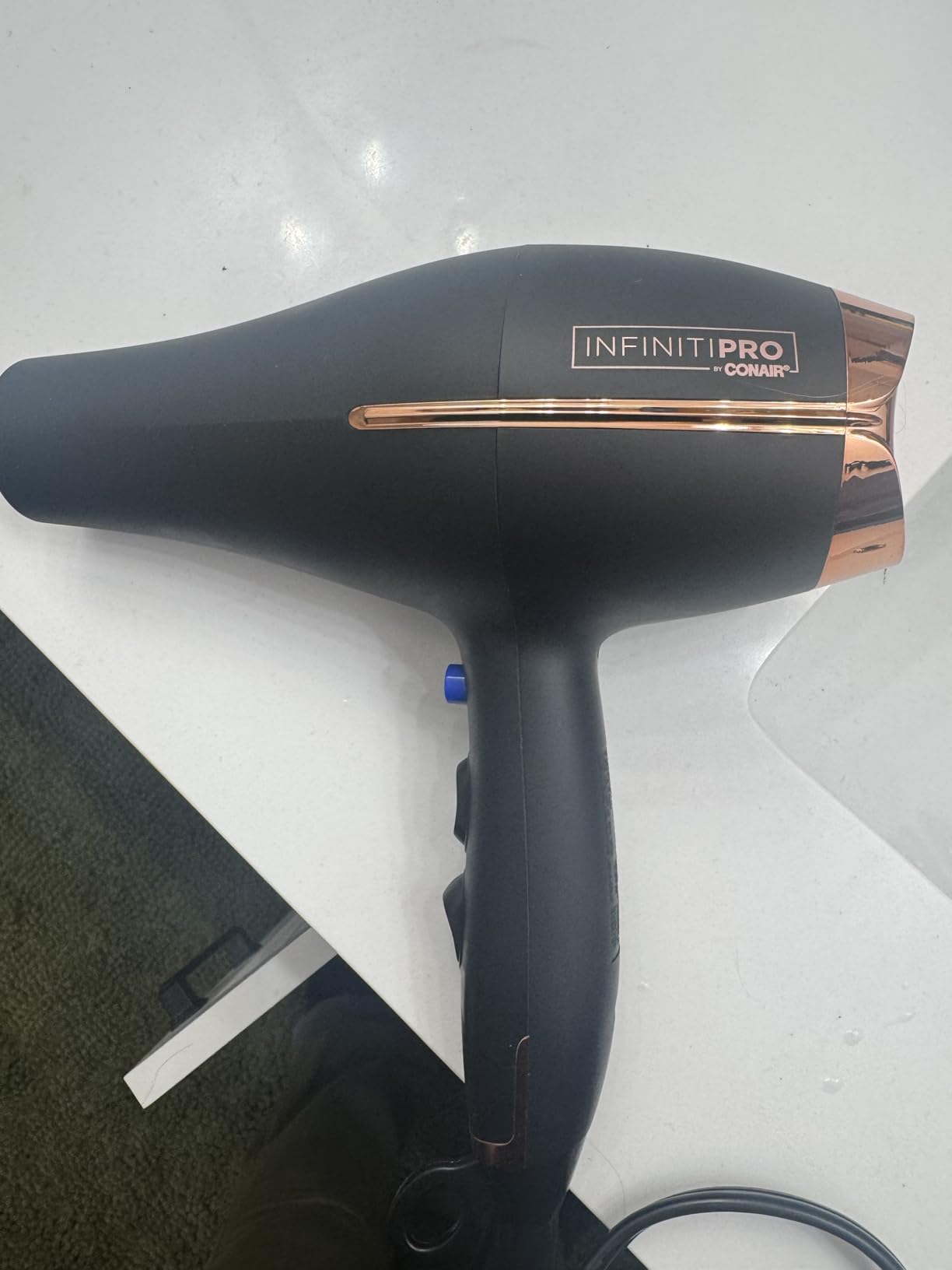 InfinitiPRO AC Motor Pro Hair Dryer | Professional ionic ceramic blow dryer for faster, frizz-free drying on all hair types, Black, Model 650X customer photo 2