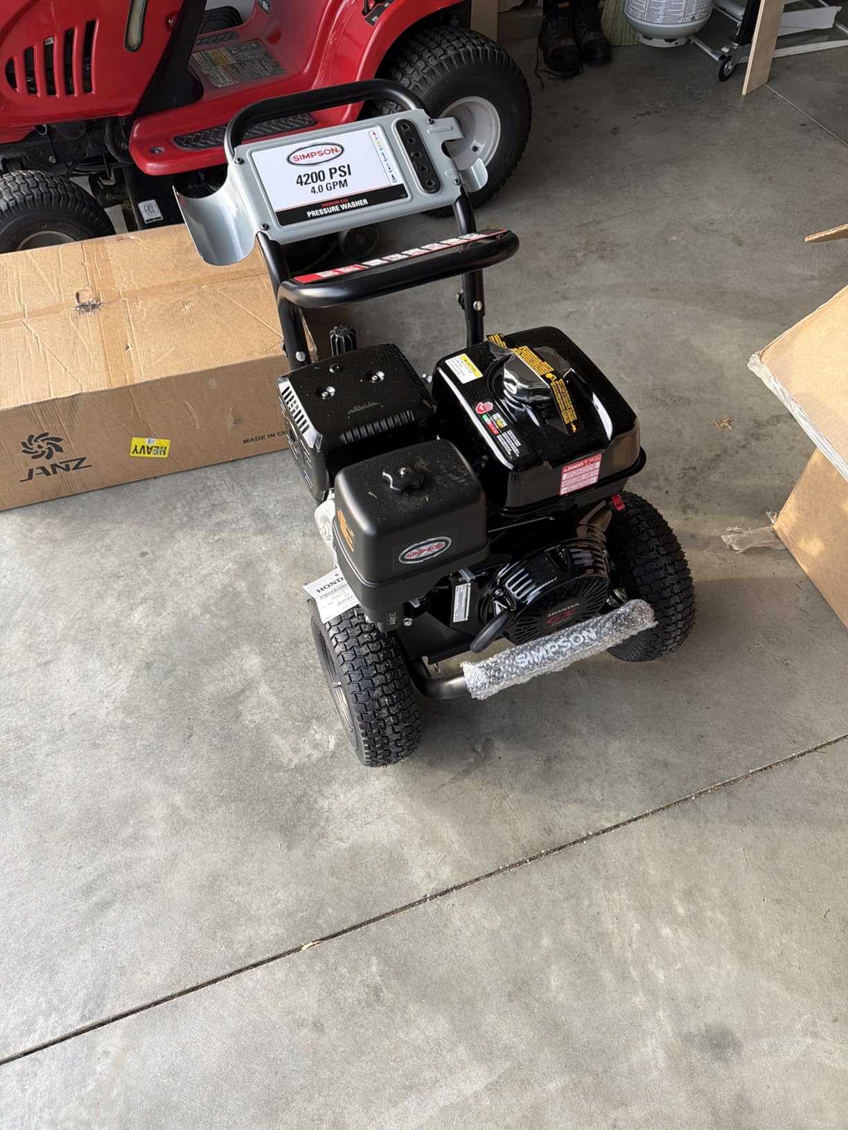 Simpson PowerShot 3500 PSI Gas Pressure Washer, 2.5 GPM, Honda GX200 Engine | Gas Power Washer For Professionals. AAA Triplex Pump, 25' MorFlex Hose, 5 Nozzles, Steel Frame. 49-State Compliant. PS3228 customer photo 2