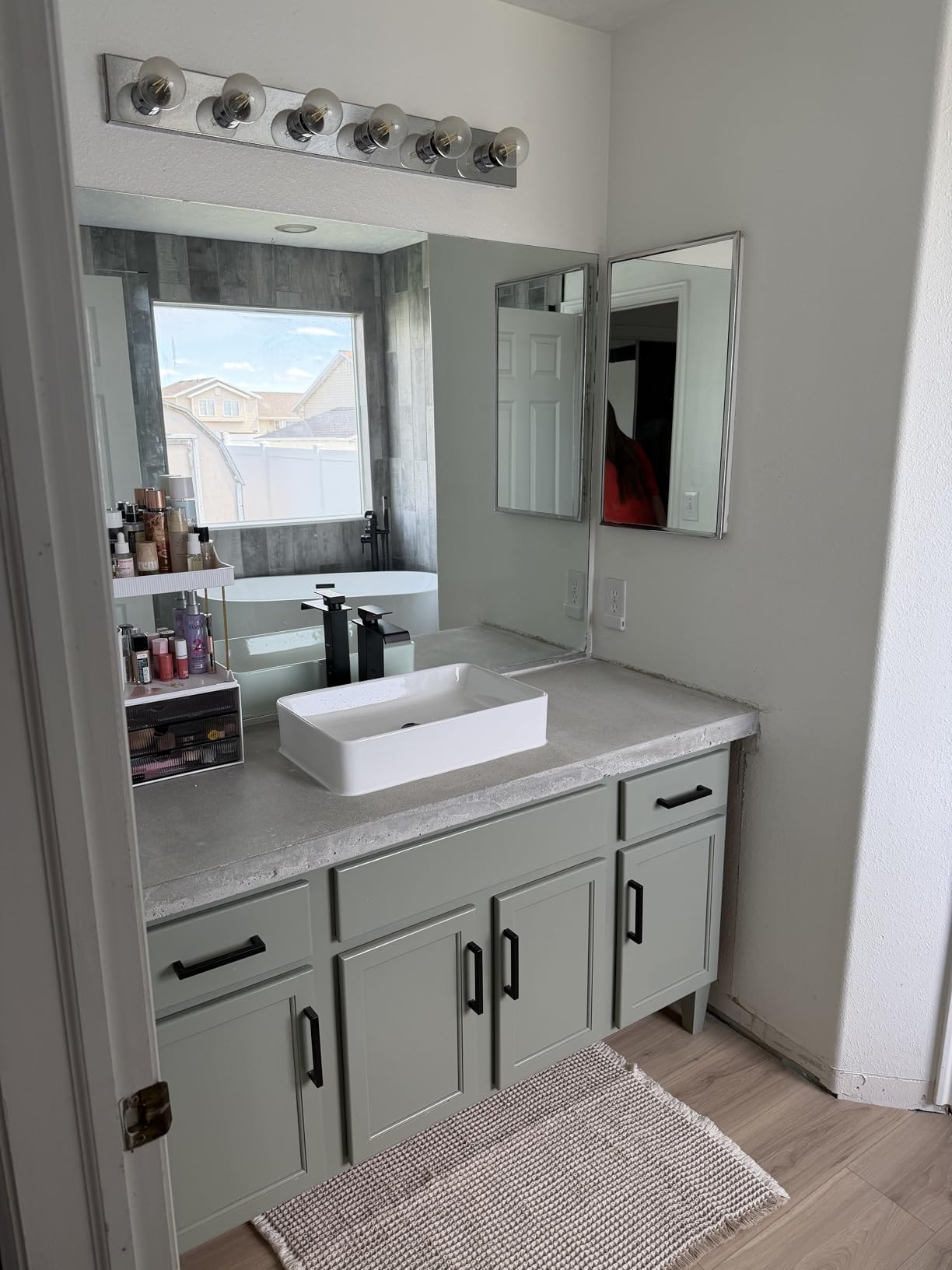 KES 20 Inch Low Profile Vessel Sink, Large Rectangular White Ceramic Bathroom Sink Above Counter, Shallow Countertop Vanity Sink for Modern Farmhouse Antique Dresser Vanity, No Overflow, BVS123S50 customer photo 1