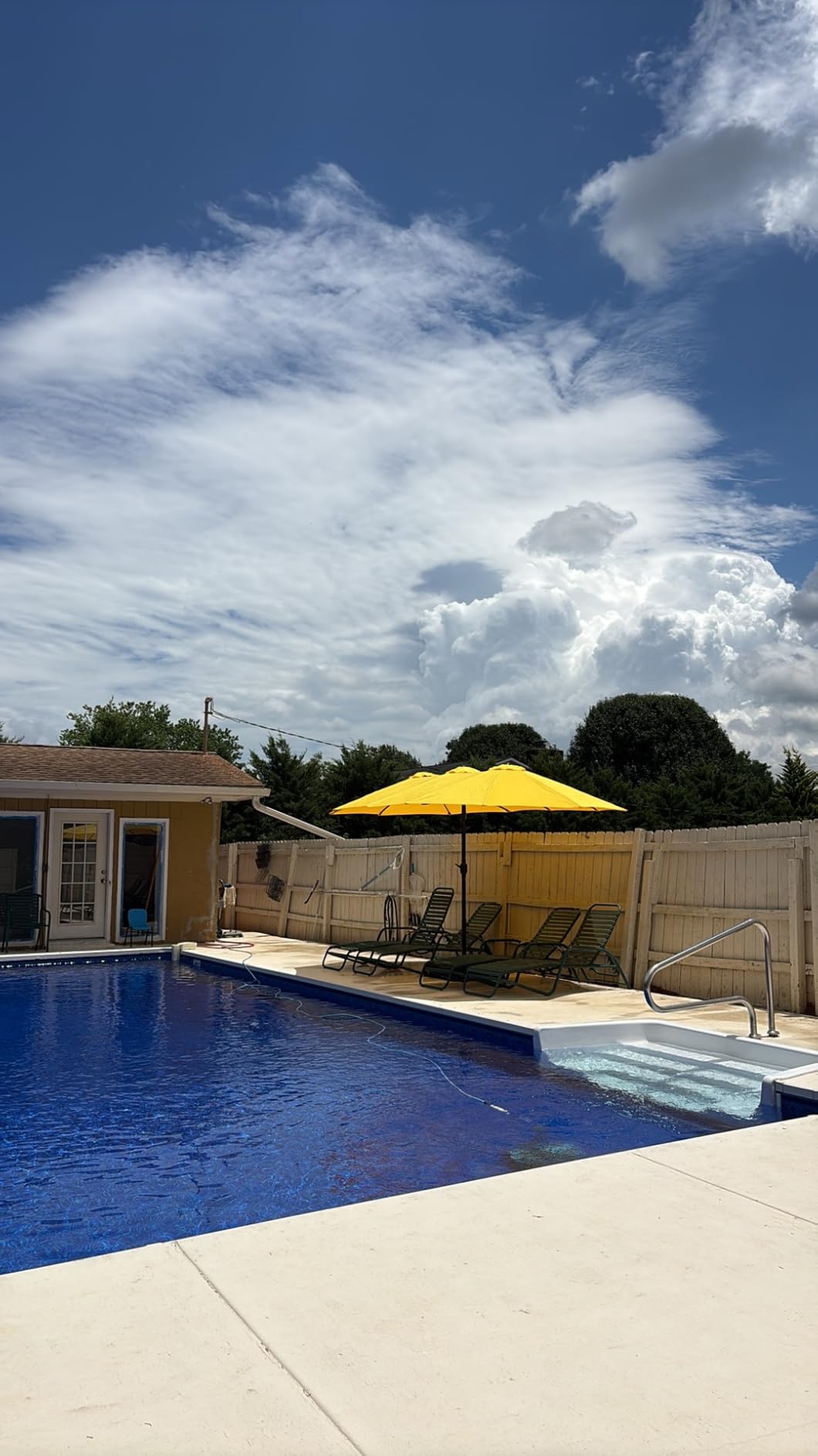 PHI VILLA 15ft Large Patio Umbrellas with Base Included, Outdoor Double-Sided Rectangle Big Market Umbrella with Stand, Outside Umbrellas for Poolside Lawn Backyard, Beige customer photo 1