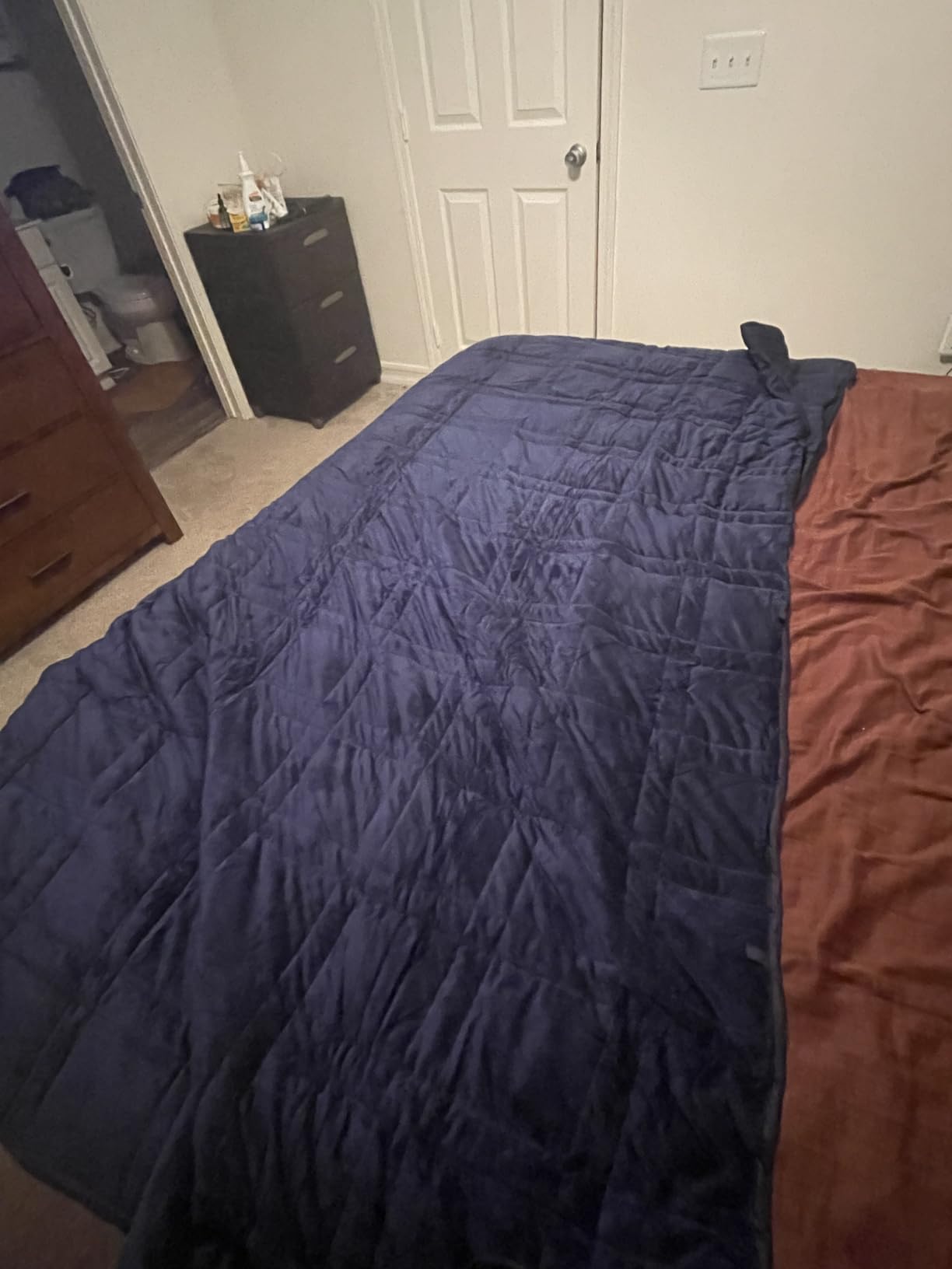 OMYSTYLE 25lb Weighted Blanket Queen Size for Adult(80''x87'', Double-Sided), Warm Short Plush and Cool Tencel Fabric Reversible Weighted Blanket for Adult - Carry Bag Included customer photo 2
