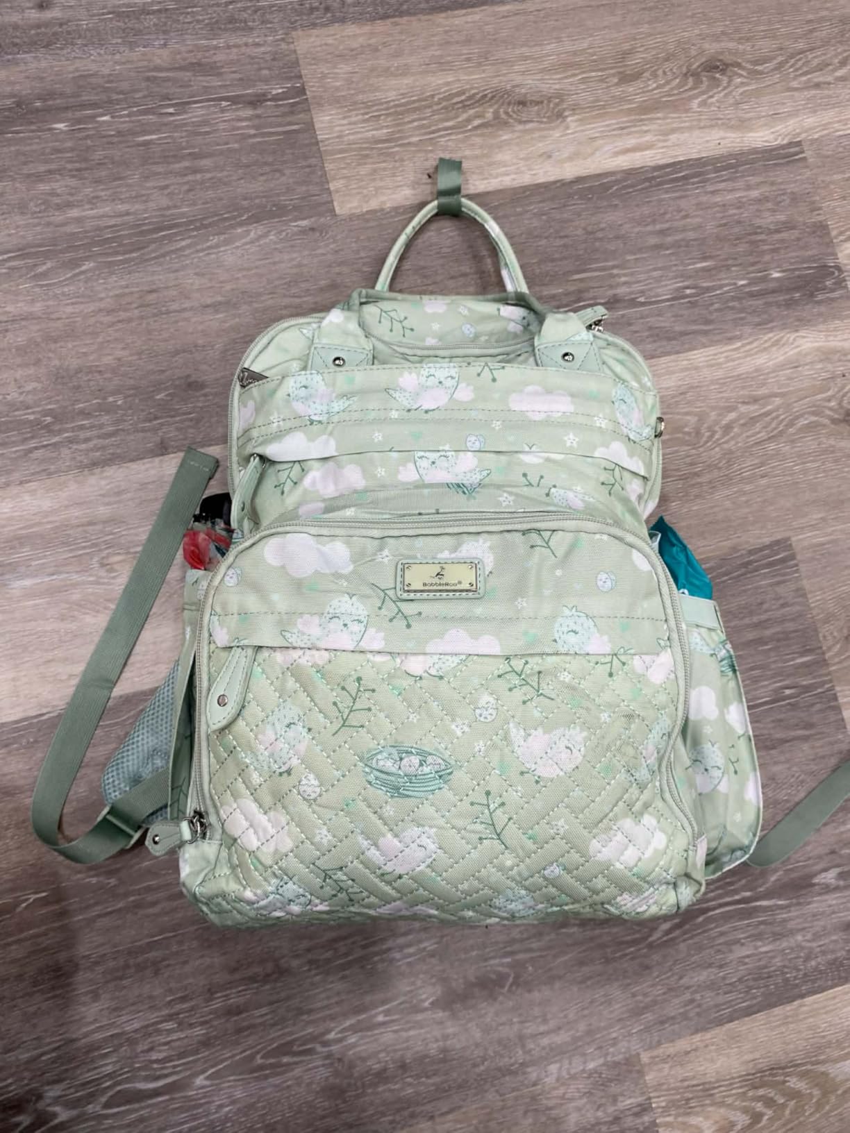 BabbleRoo Diaper Bag Backpack - Baby Essentials Travel Tote - Multi Function Water Resistant Diaper Bag, Travel Essentials Baby Bag with Changing Pad, Stroller Straps & Pacifier Case - Dark Gray customer photo 2