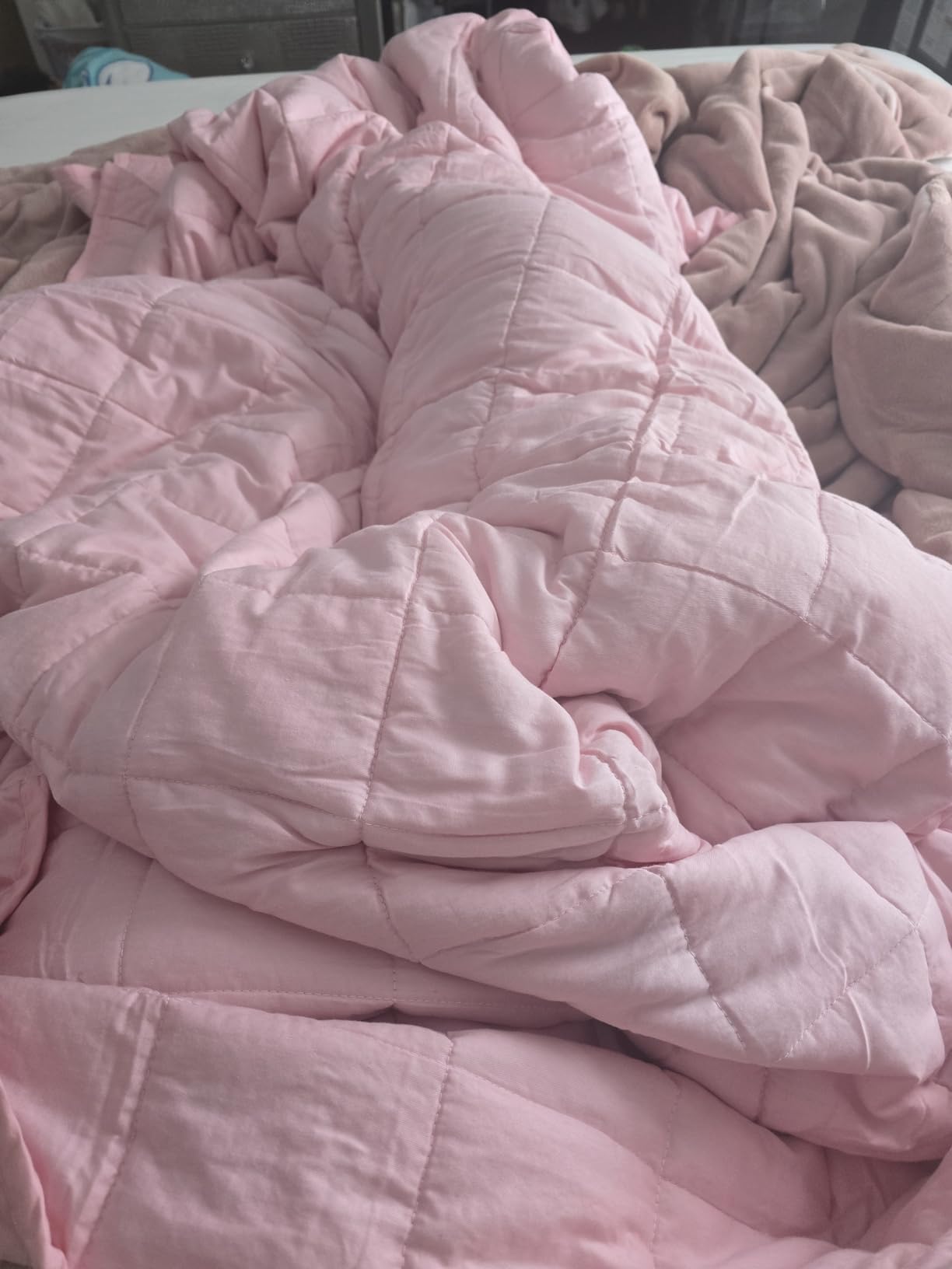 Bare Home Weighted Blanket All-Natural 100% Cotton with Nontoxic Glass Beads 48
