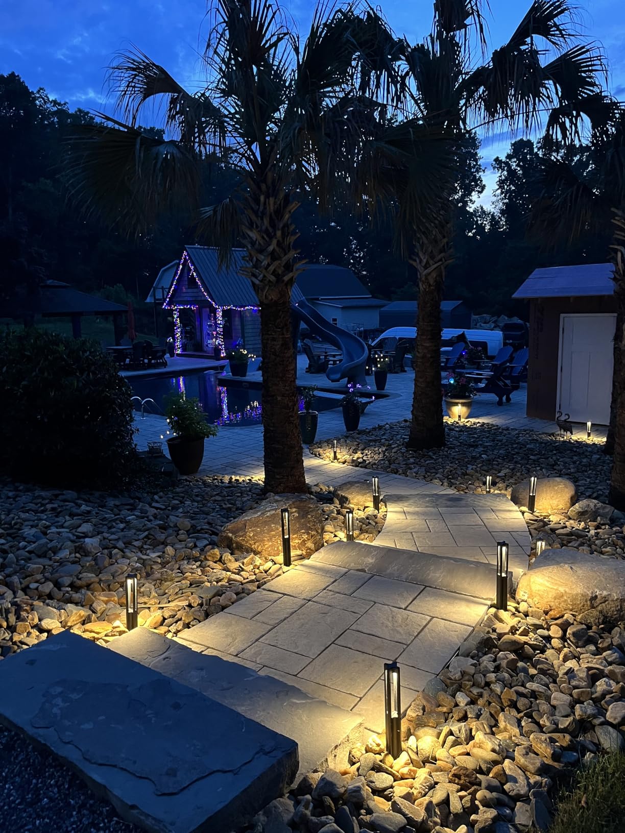 LEONLITE 12-Pack Low Voltage Path Lights, 3W LED Landscape Pathway Lights, Outdoor Landscape Lighting for Driveway, Garden, Aluminum, 12-24V AC/DC, ETL Listed, IP65 Waterproof, 3000K Warm White, Black customer photo 1