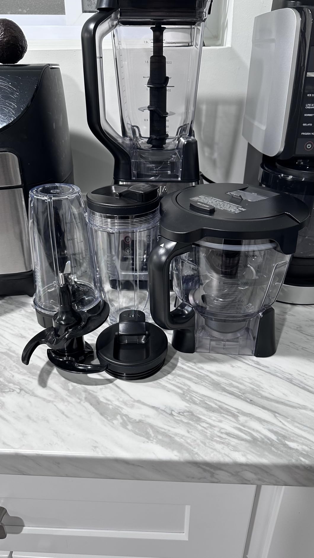 Ninja BN801 Professional Plus Kitchen System, 1400 WP, 5 Functions for Smoothies, Chopping, Dough & More with Auto IQ, 72-oz.* Blender Pitcher, 64-oz. Processor Bowl, (2) 24-oz. To-Go Cups, Grey customer photo 2