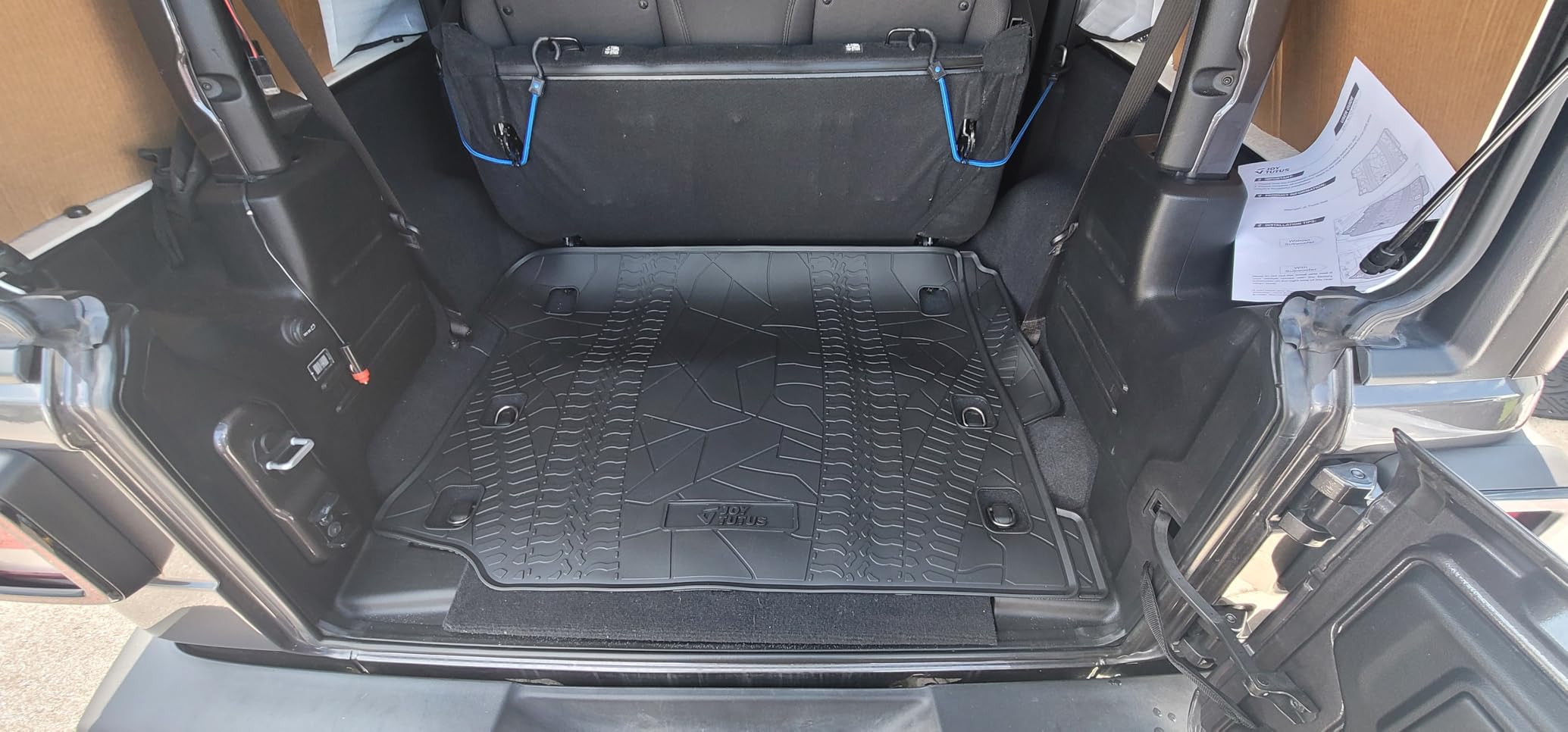 JOYTUTUS Cargo Mat fits 2018-2026 Wrangler JL 4X4 with OEM Subwoofer, All-Weather Guard Trunk Mat Cargo Liners Heavy Duty Waterproof Odorless Durable for Wrangler JL 2018-2026 4 Door - NOT FIT 4XE customer photo 2