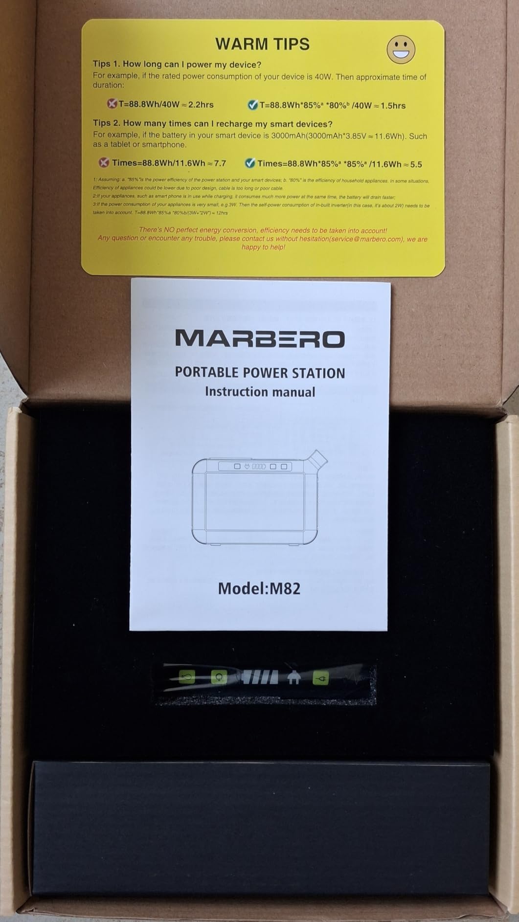 MARBERO Portable Power Station 88Wh Camping Lithium Battery Solar Generator Fast Charging with AC Outlet 120W Peak Power Bank customer photo 2