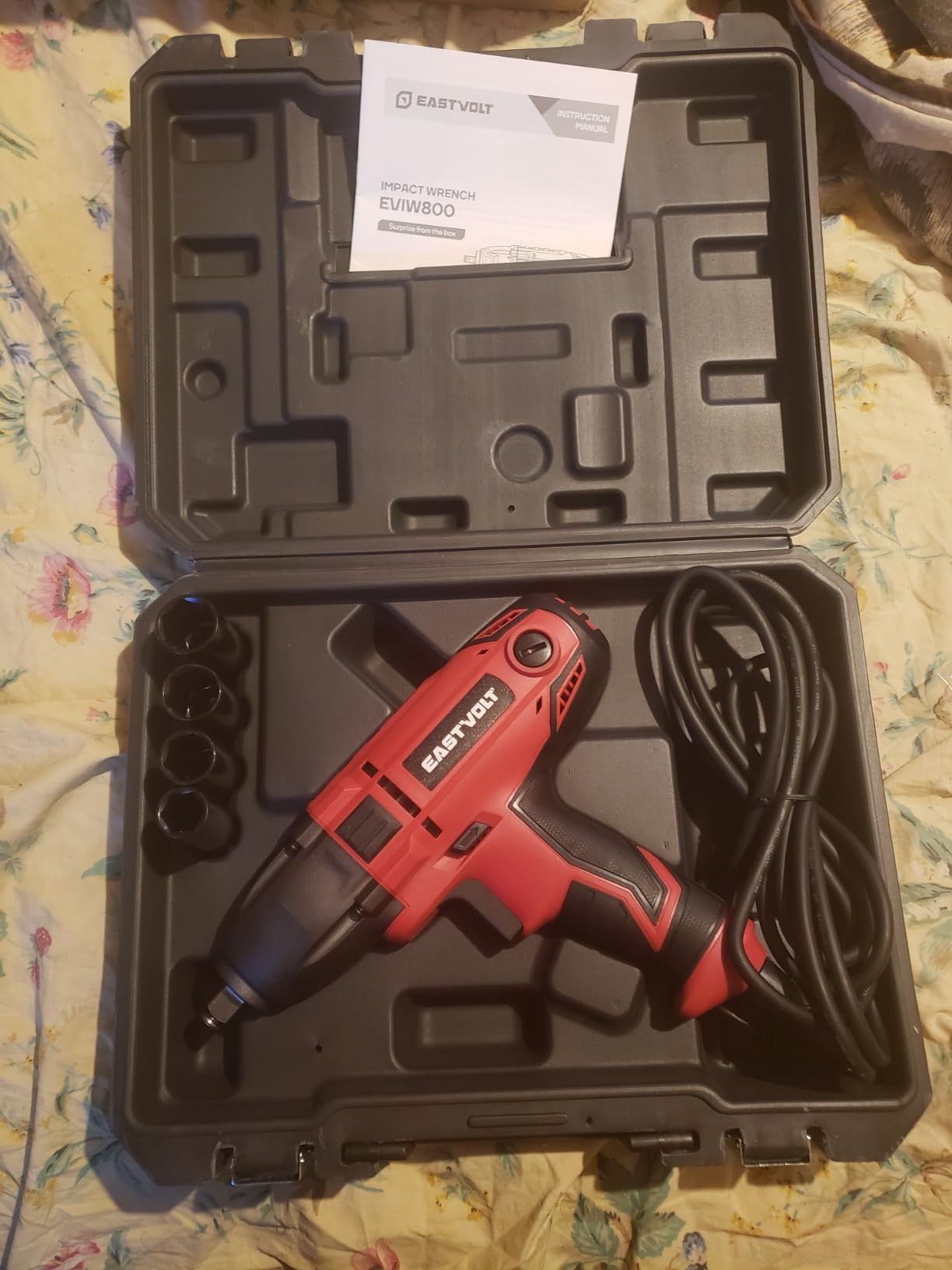 Eastvolt 800W Electric Impact Wrench, Heavy Duty 7.5 Amp Corded Max Torque 450 Ft-lbs 3400 RPM, 1/2 Inch with Hog Ring Anvil customer photo 2