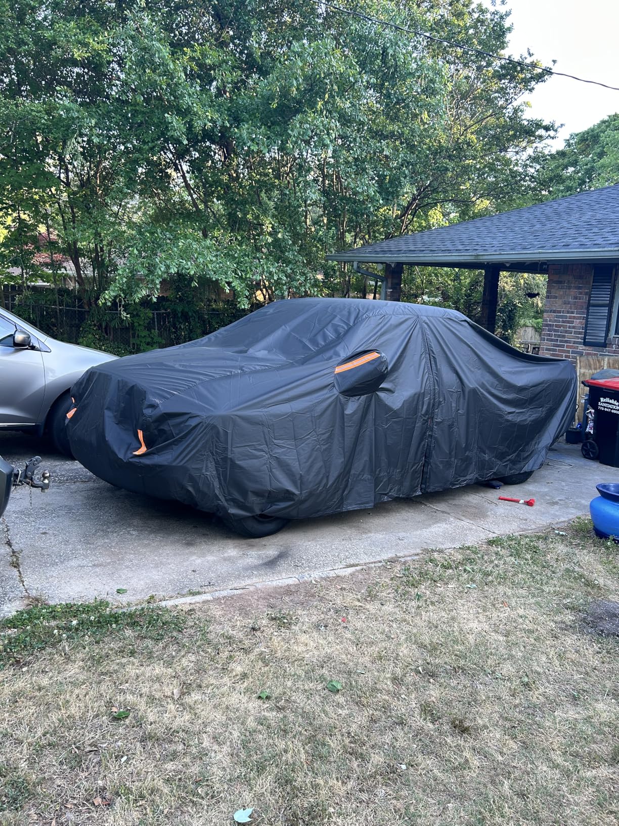 NEVERLAND Sedan Car Cover Waterproof Heavy Duty All Weather Protection Snow Anti-UV Windproof Outdoor Full Car Cover Fit for Automobiles BMW/Mercedes-Benz/Honda (for Car Size:183''L x 70''W x 59''H) customer photo 2