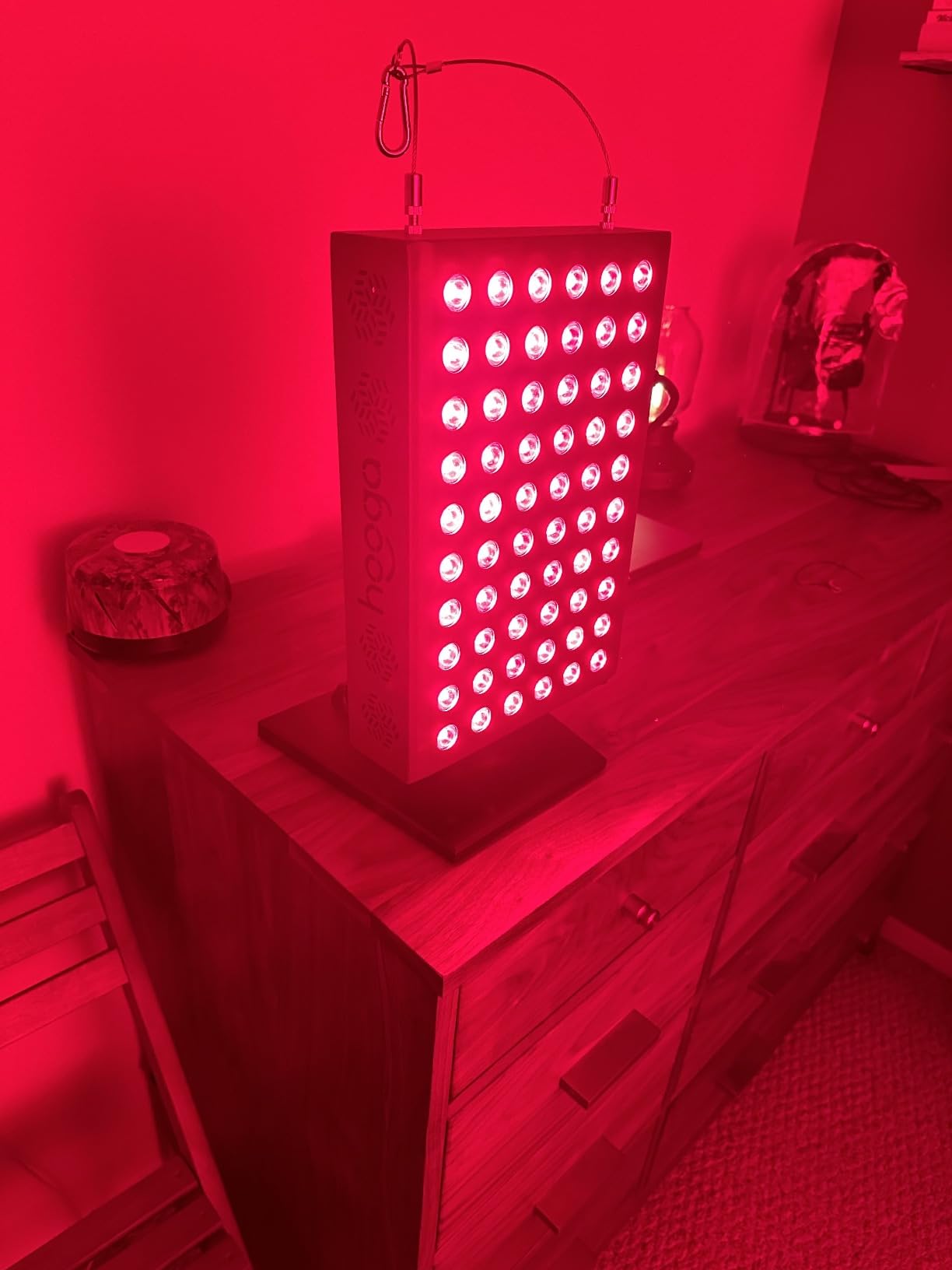 Hooga Red Light Therapy Panel Device - 660nm Red and 850nm Near Infrared Light Therapy, LED Light Therapy Lamp for Face and Body, Dual Chip LEDs, Timer, Adjustable Stand - PRO300 customer photo 2