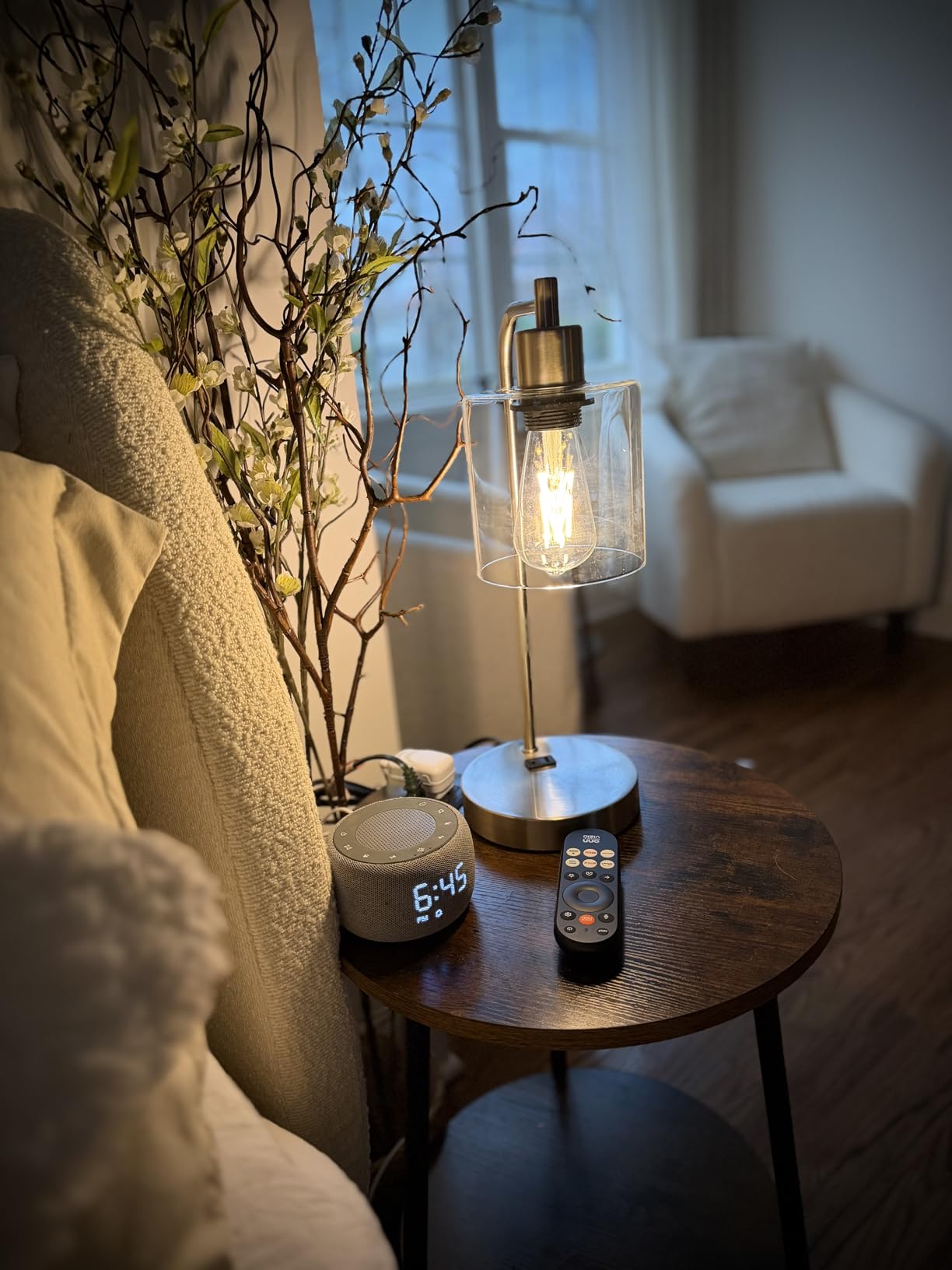Set of 2 Industrial Touch Control Table Lamps with USB C+A Ports and AC Outlet - 3-Way Dimmable Black Bedside Lamps Nightstand Desk Lamps for Bedroom Living Room, Glass Shade & 2 LED Bulbs Included customer photo 2