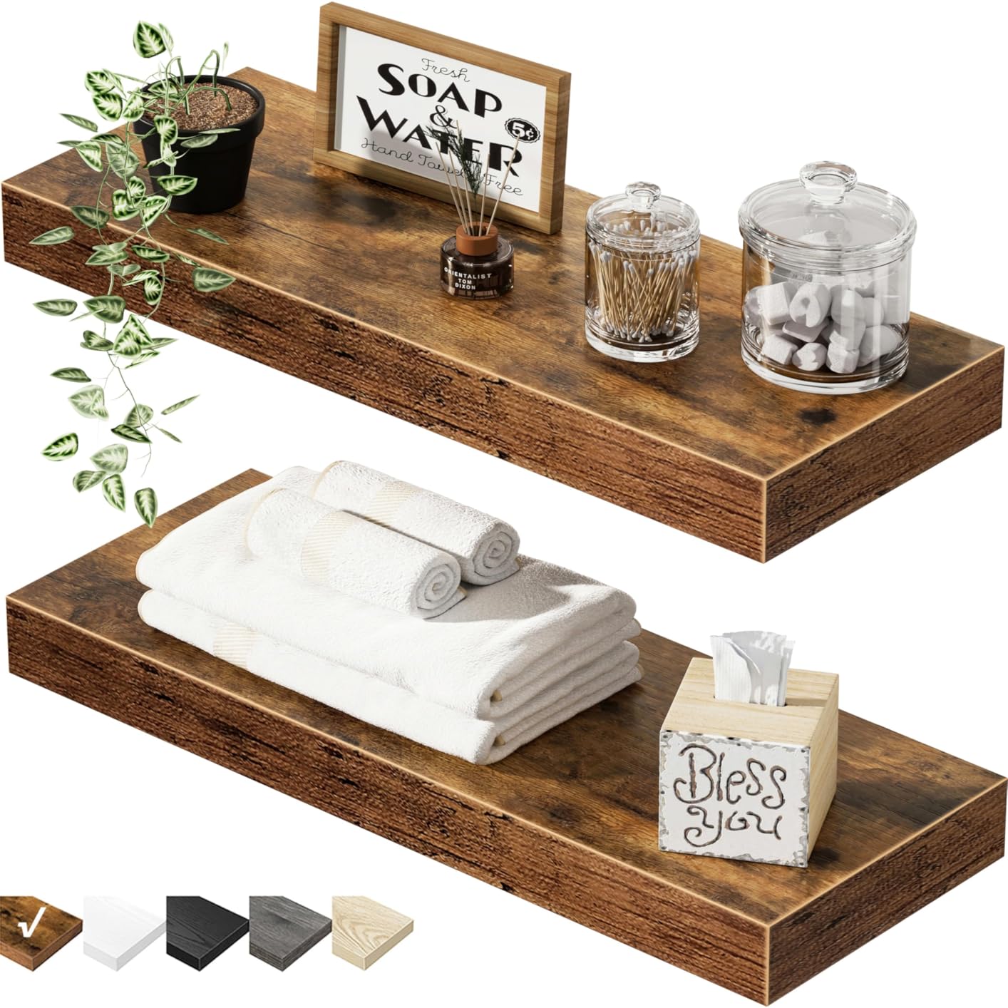 QEEIG Bathroom Floating Shelves for Wall - 15.7