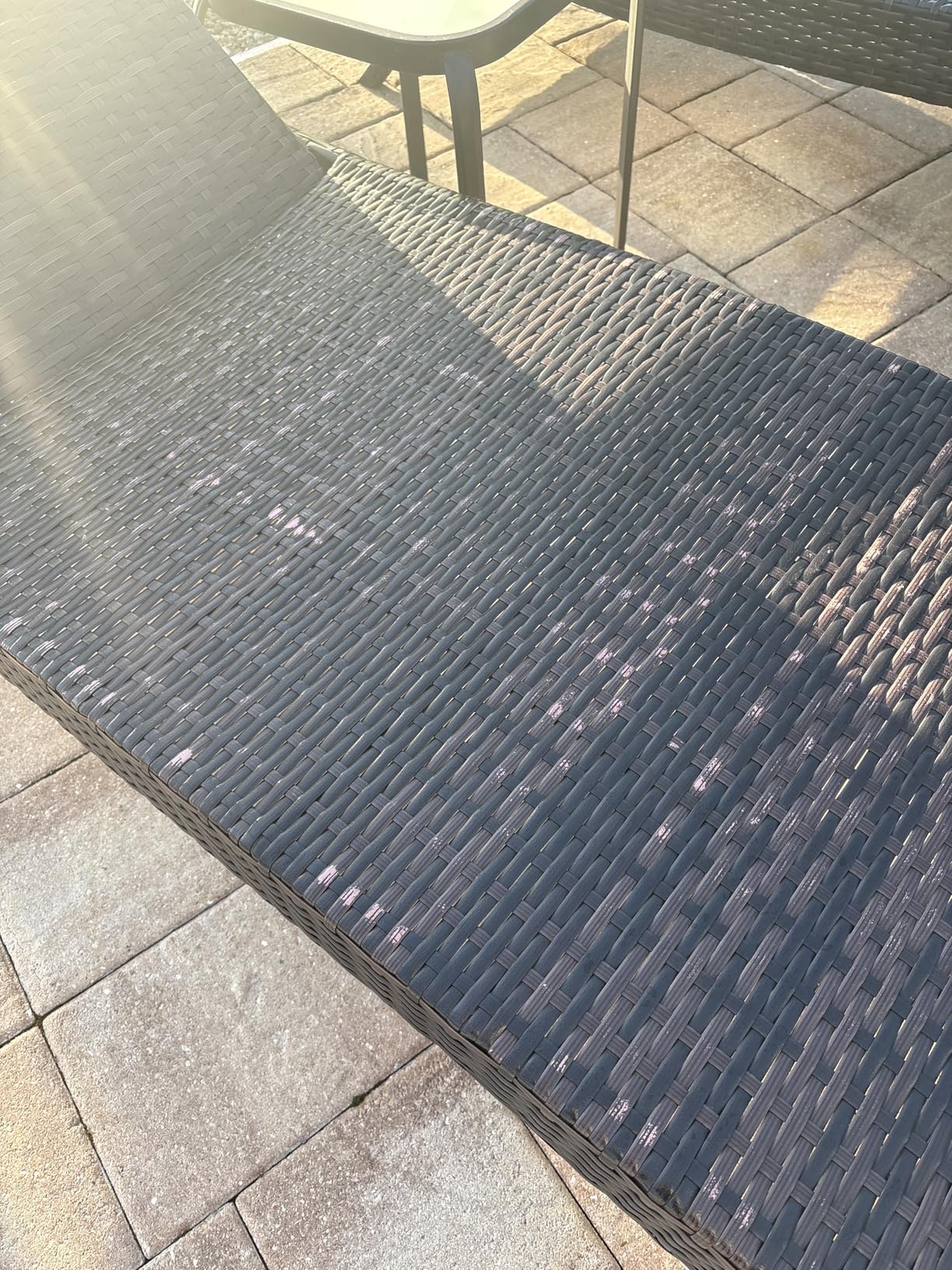 79'' Long Reclining Chaise Lounge Set (Set of 2), Outdoor Wicker Reclining Lounge Chair Patio Rattan Double Chaise Lounge Lawn Sunbathing Chairs Beach Pool Backrest Recliners (Set of 2) customer photo 2