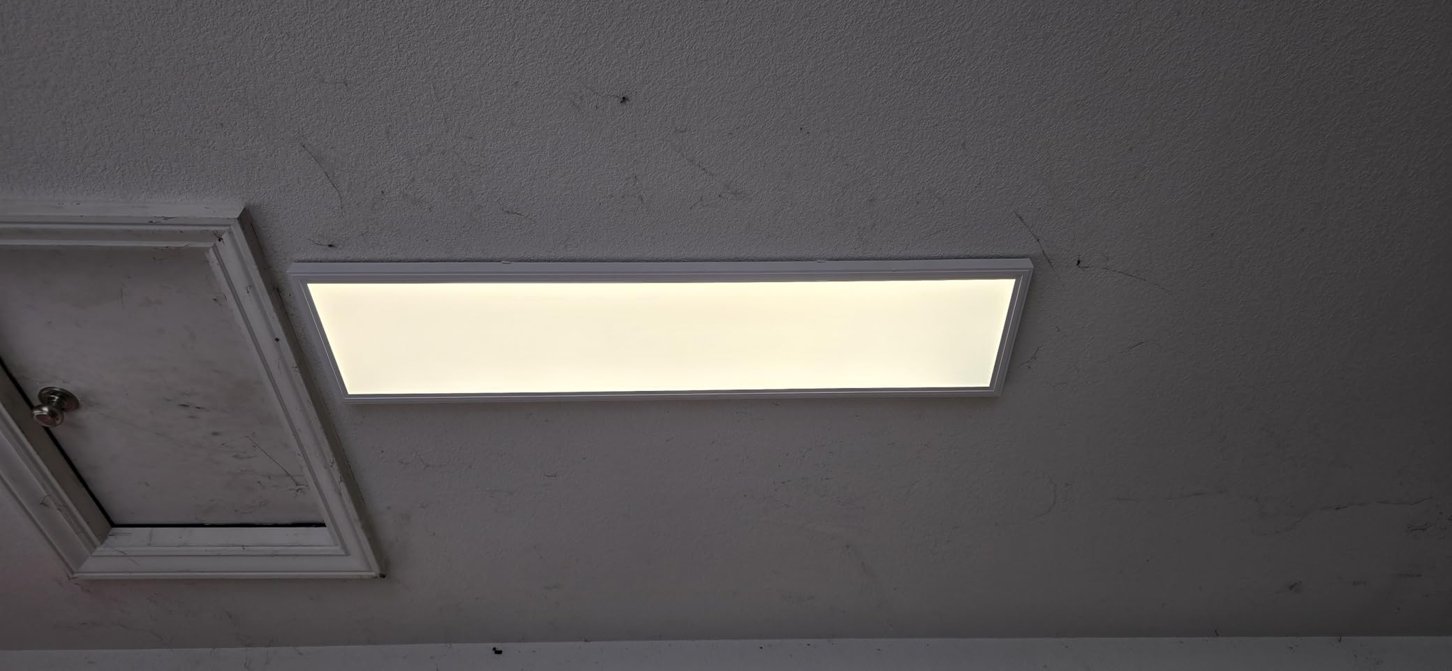 Lithonia Lighting CPANL 1x4 LED Flat Panel Light, 1 Ft. x 4 Ft. LED Light Panel, Ceiling Lighting Fixture, 4000 Lumens, 3500K/4000K/5000K Switchable CCT, Includes Direct Ceiling Mount Bracket, White customer photo 1