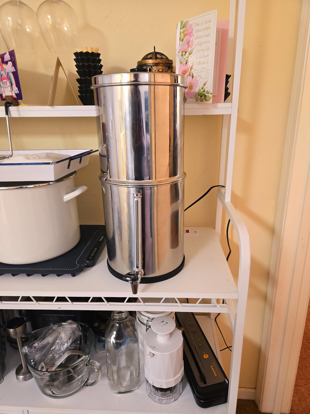 Purewell 3-Stage 0.01μm Ultra-Filtration Gravity Water Filter System, NSF/ANSI 42 and 372 Certification, 304 Stainless Steel Countertop System with 2 Filters and Stand, Reduce 99% Chlorine, 2.25G, PW-OB customer photo 1