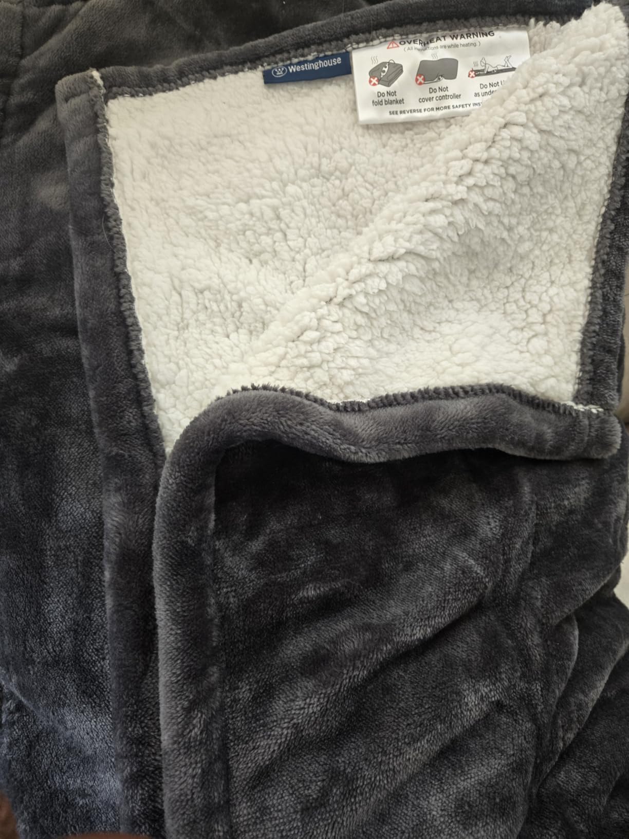 Westinghouse Electric Blanket Queen, Heated Blanket Queen Size with 10 Heating Levels and 1 to 12 Hours Heating Time Settings, Flannel to Sherpa Reversible, Machine Washable (84