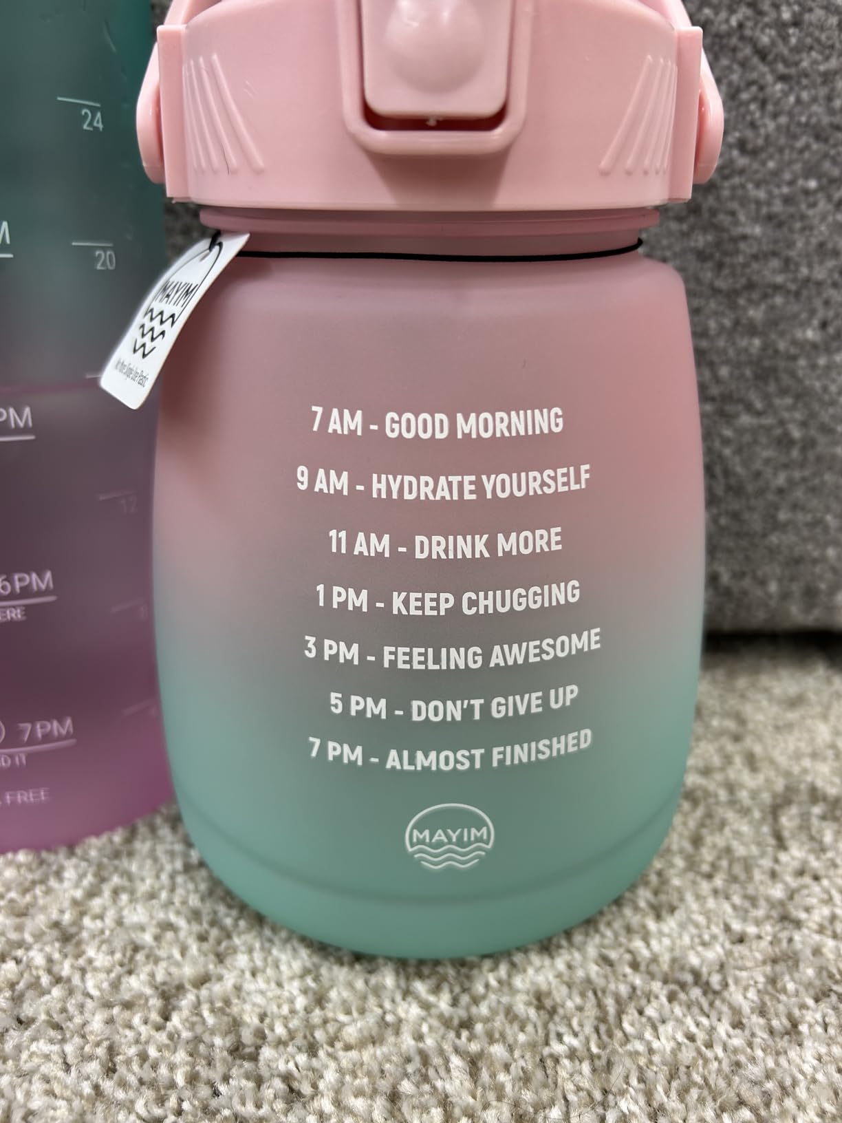 Sahara Sailor Water Bottle 32oz, Durable and Leakproof Water Bottles Motivational with Time Marker, Tritan, BPA Free, Wide Mouth with Easy Clean Brush for Gym, Travel, Home, School, Office (1 Bottle) customer photo 2